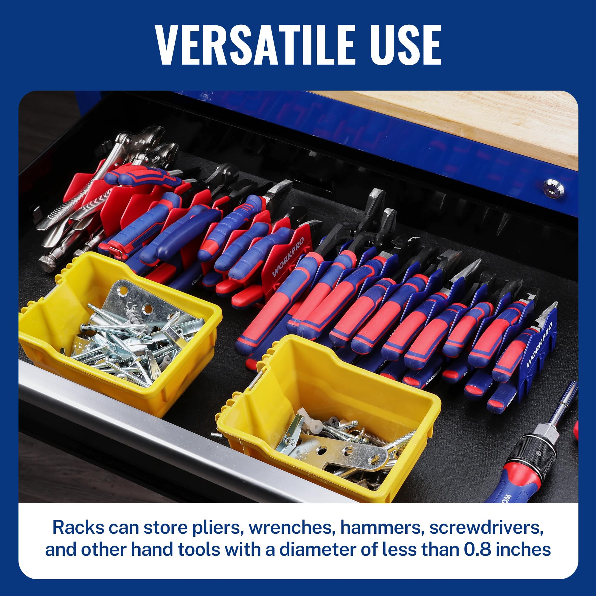Foto 7 | Estante Organizador Para Alicates Workpro, Paquete De 2 Con Base De Goma Antideslizante - Venta Internacional.