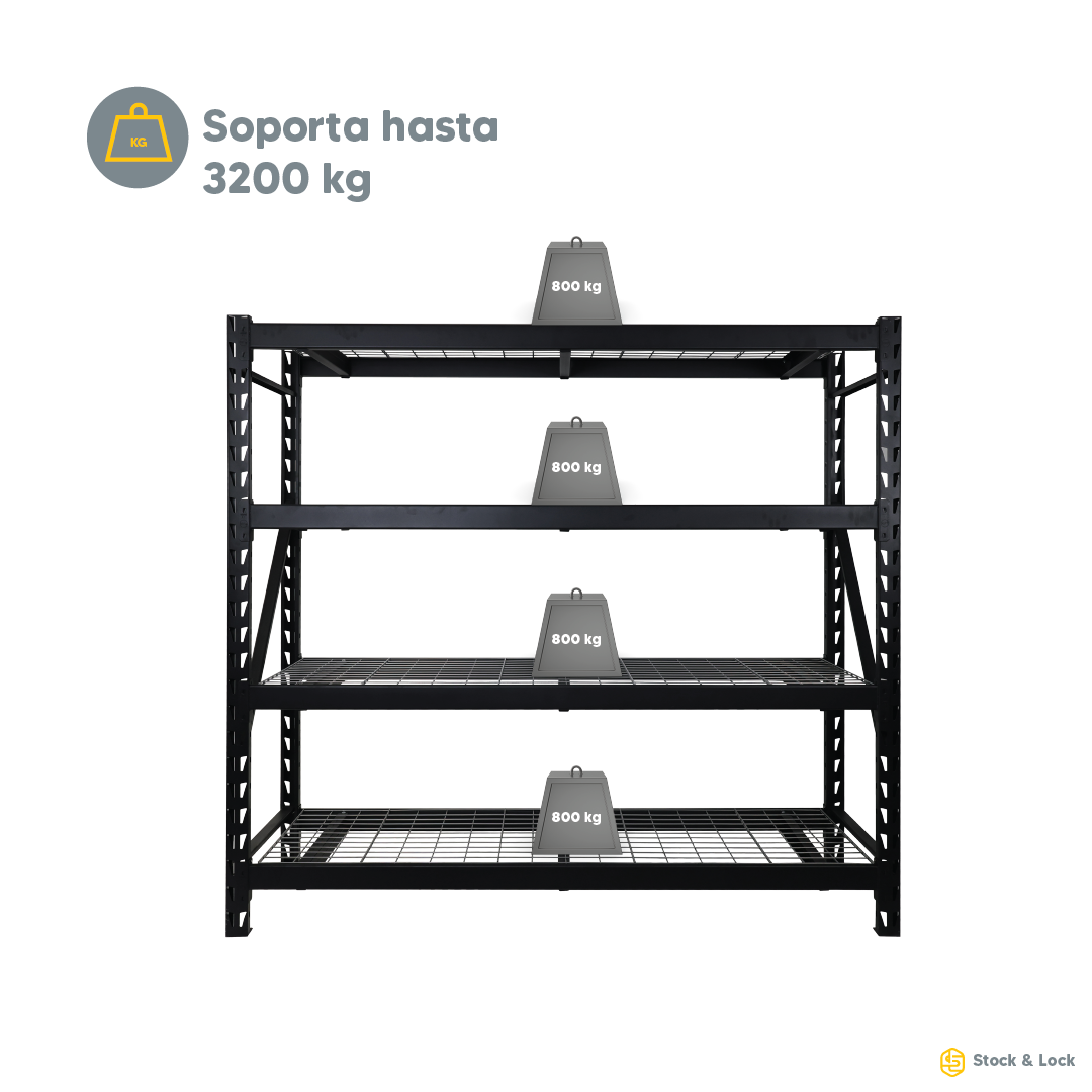 Foto 5 pulgar | Estante De 4 Niveles De Uso Rudo
