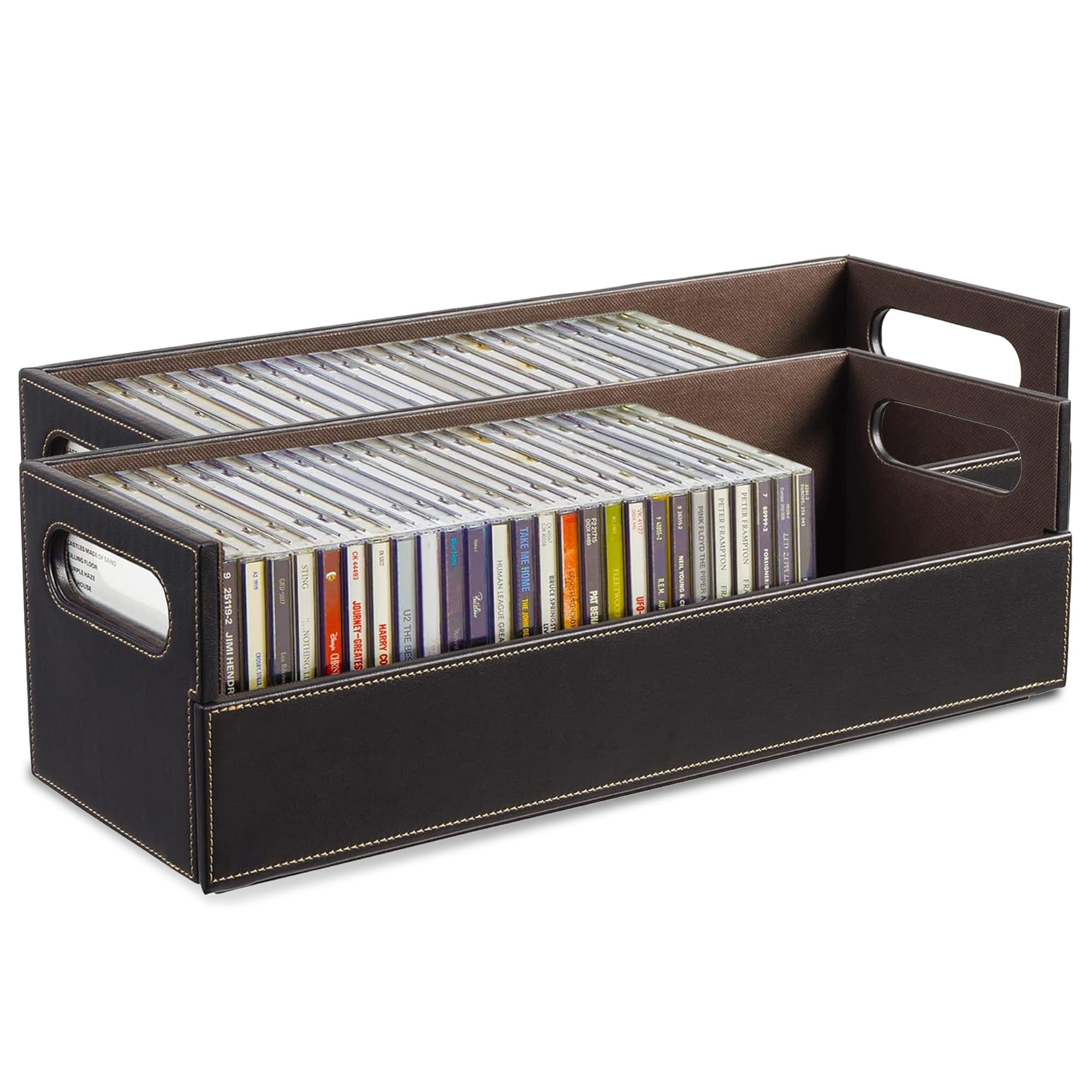 Foto 2 pulgar | Caja De Almacenamiento De Cd Stock Your Home Organizer Para 40 Cd  Color Marrón - Venta Internacional.