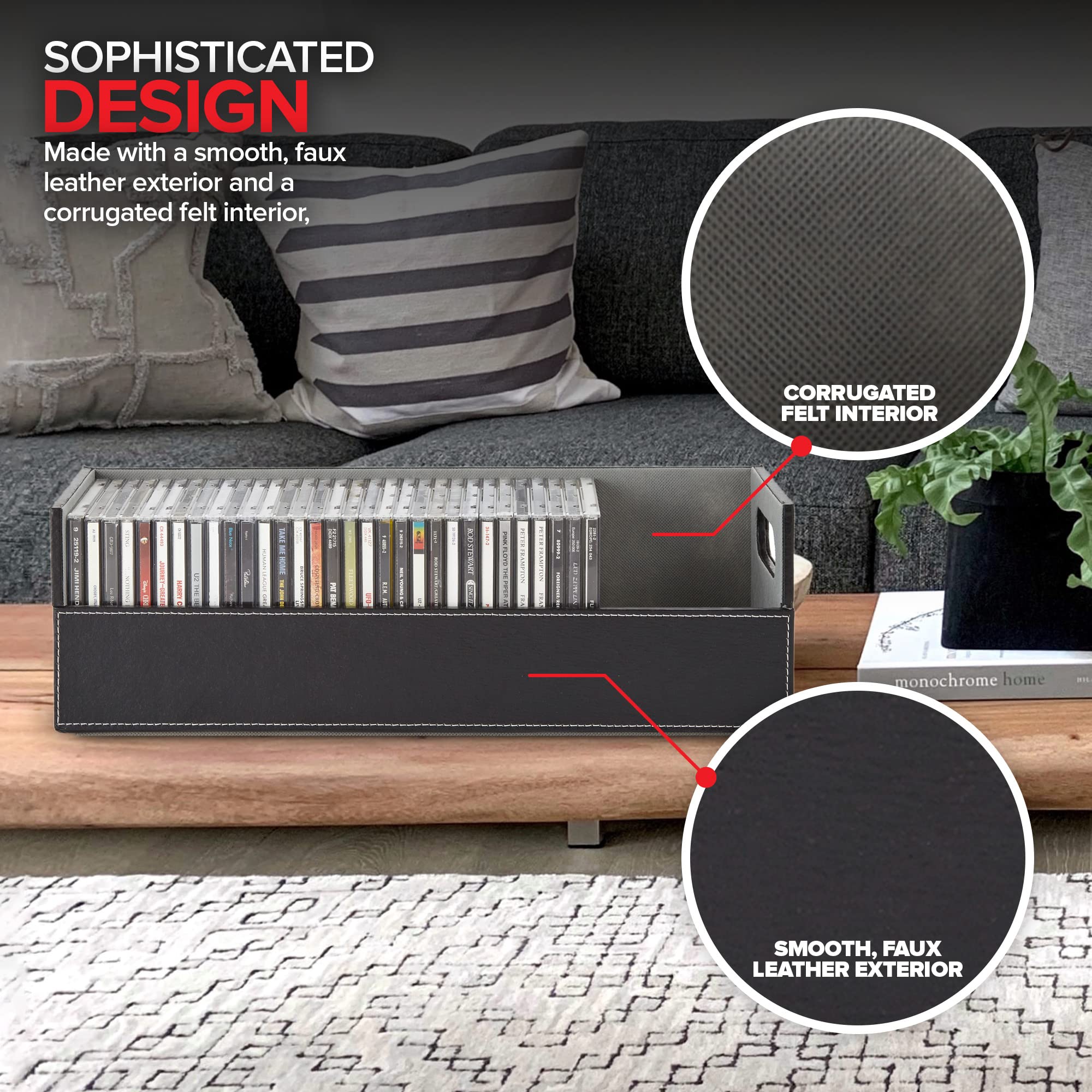 Foto 4 | Caja De Almacenamiento De Cd Stock Your Home Organizer Para 40 Cd - Venta Internacional.
