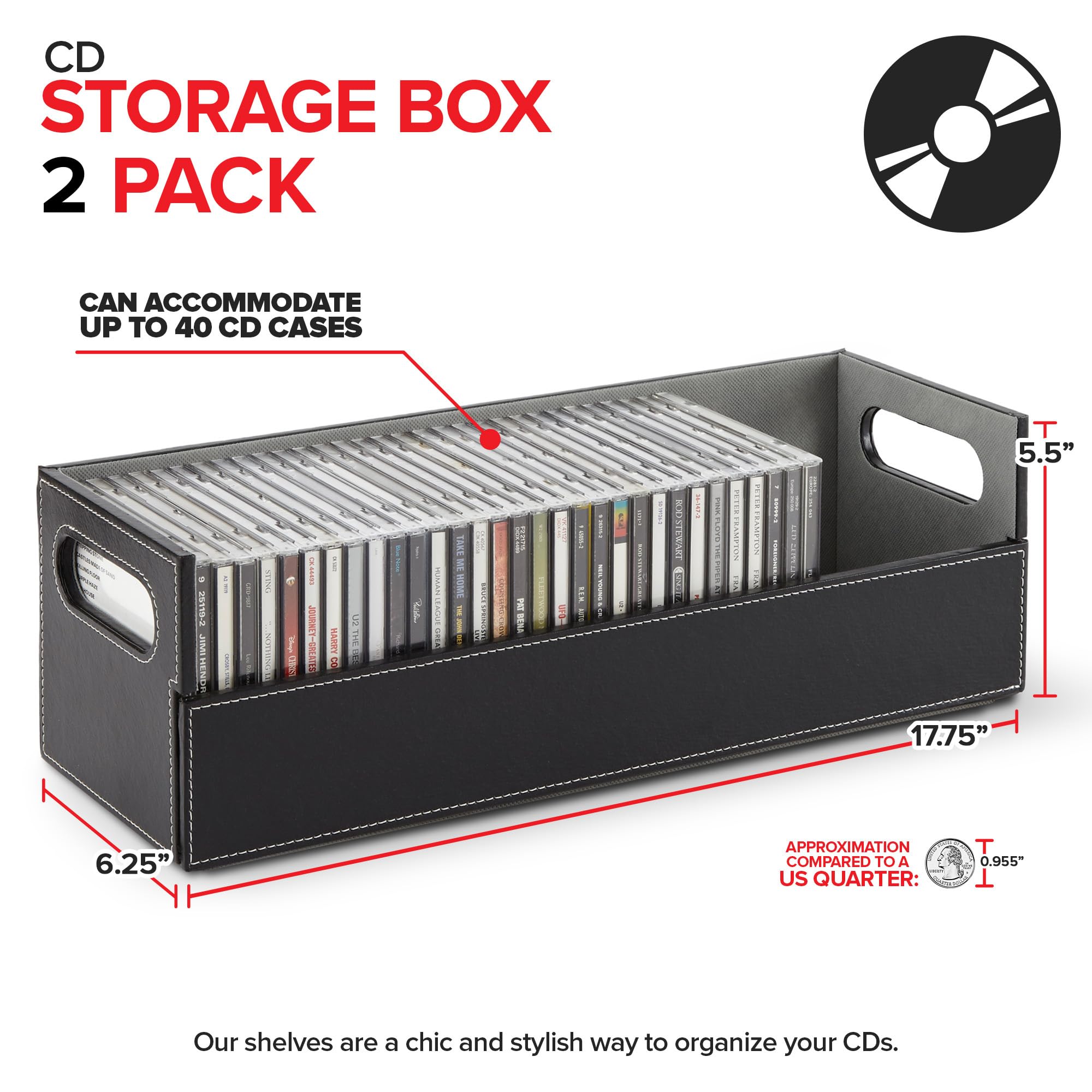 Foto 7 pulgar | Caja De Almacenamiento De Cd Stock Your Home Organizer Para 40 Cd - Venta Internacional.