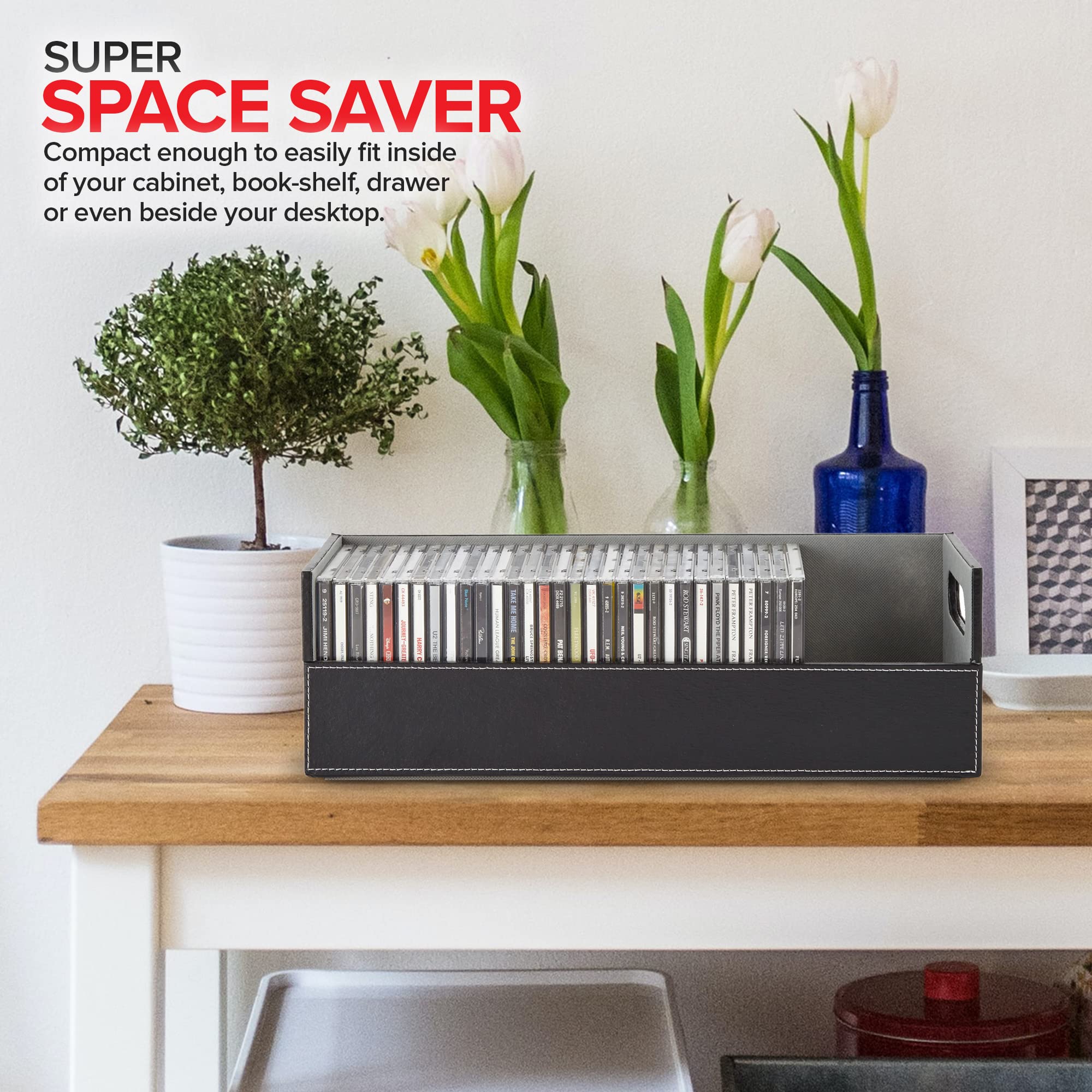 Foto 7 | Caja De Almacenamiento De Cd Stock Your Home Organizer Para 40 Cd - Venta Internacional.