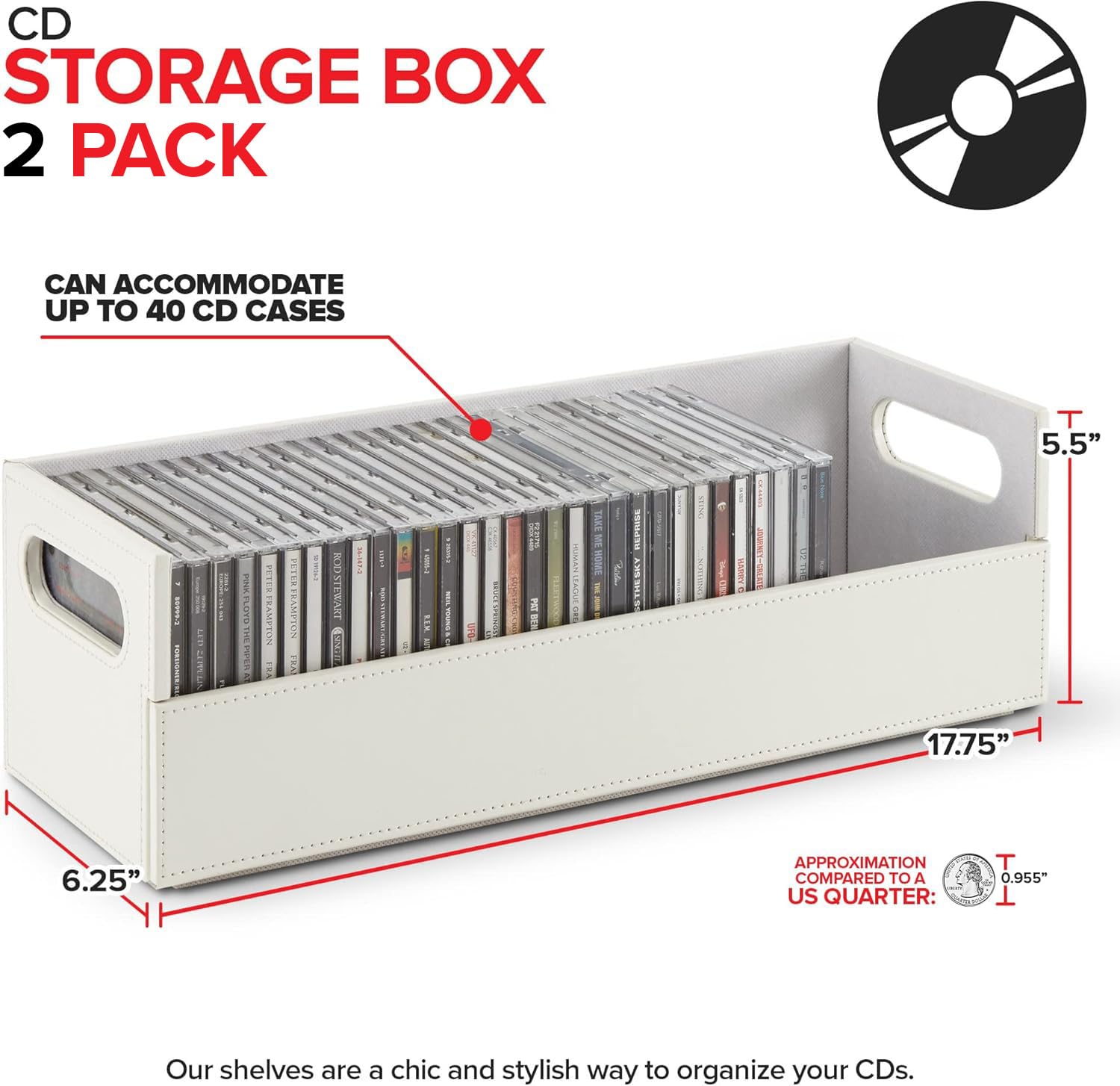 Foto 3 pulgar | Caja De Almacenamiento De Cd Stock Your Home Organizer Para 40 Cd - Venta Internacional.