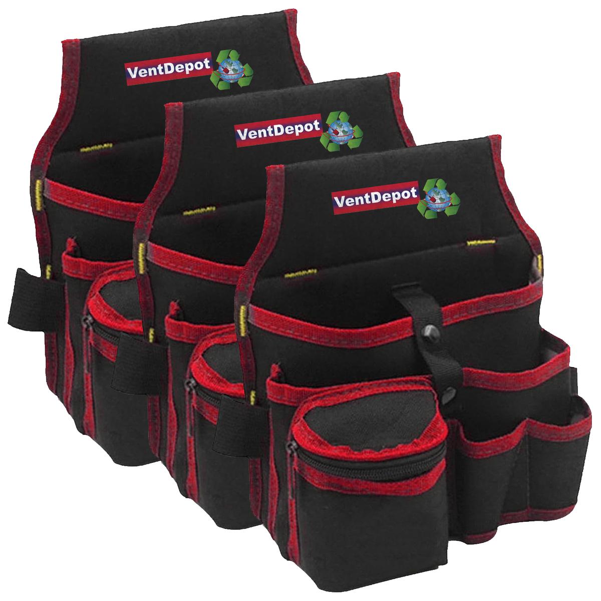 Bolsa De Herramientas Ventdepot  Mxorr-003 3 Piezas Negro Y Rojo