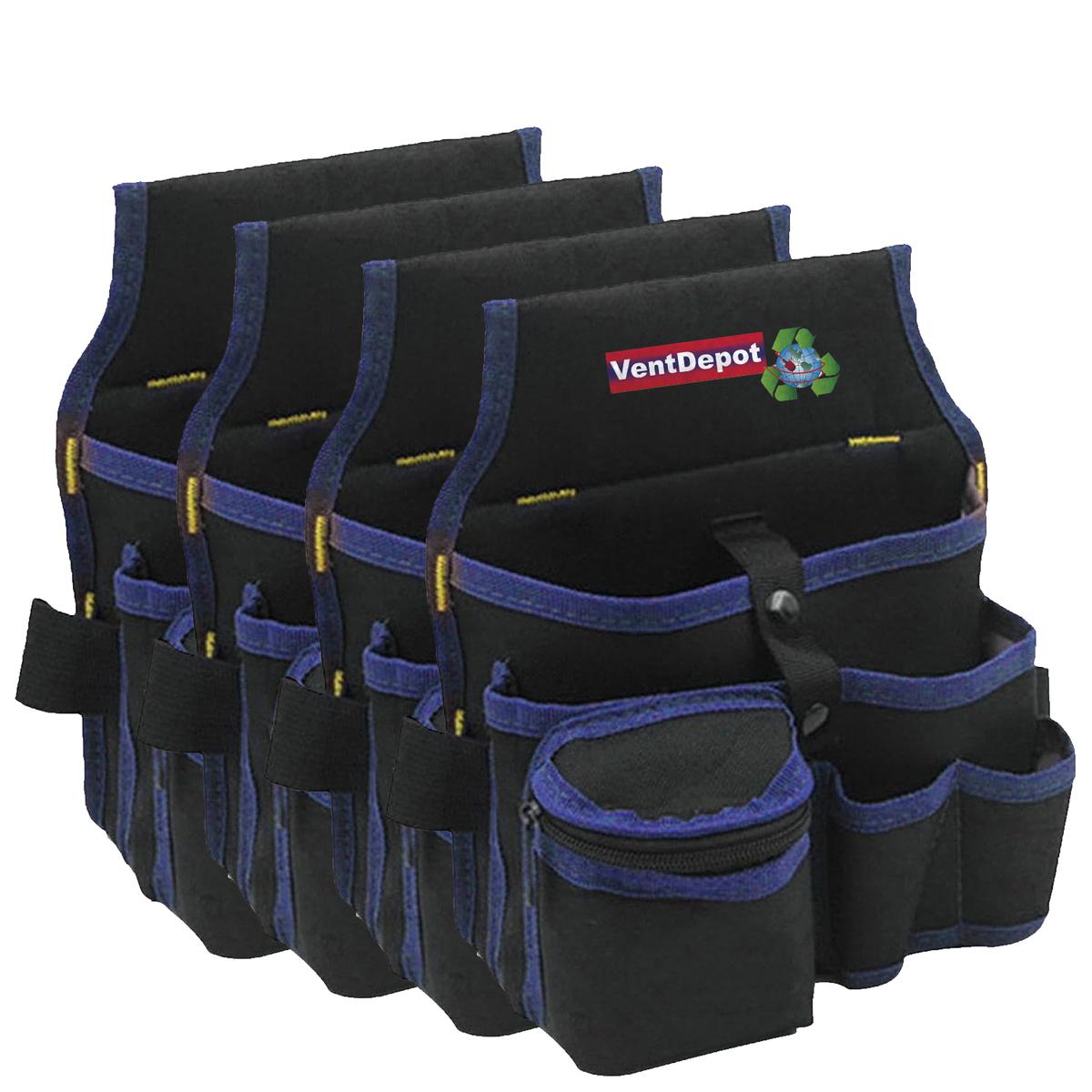 Bolsa De Herramientas Electricistas Ventdepot  Mxtoe-004 4 Piezas Negro Y Azul