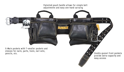 Foto 2 | Delantal De Carpintero Dewalt Dg5472 De Piel De Primera Calidad Con 12 Bolsillos - Venta Internacional.