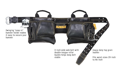Foto 3 | Delantal De Carpintero Dewalt Dg5472 De Piel De Primera Calidad Con 12 Bolsillos - Venta Internacional.