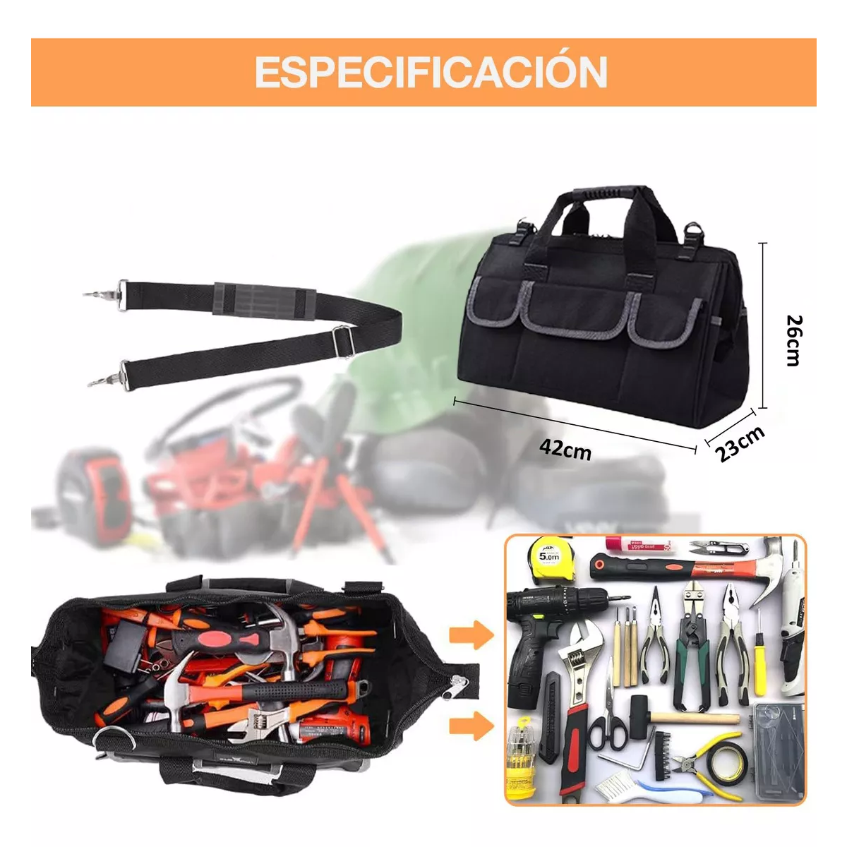Foto 3 pulgar | Bolsa De Herramientas Mochila Electricista Multifuncional Eo Safe Imports Esi-18316 Negro
