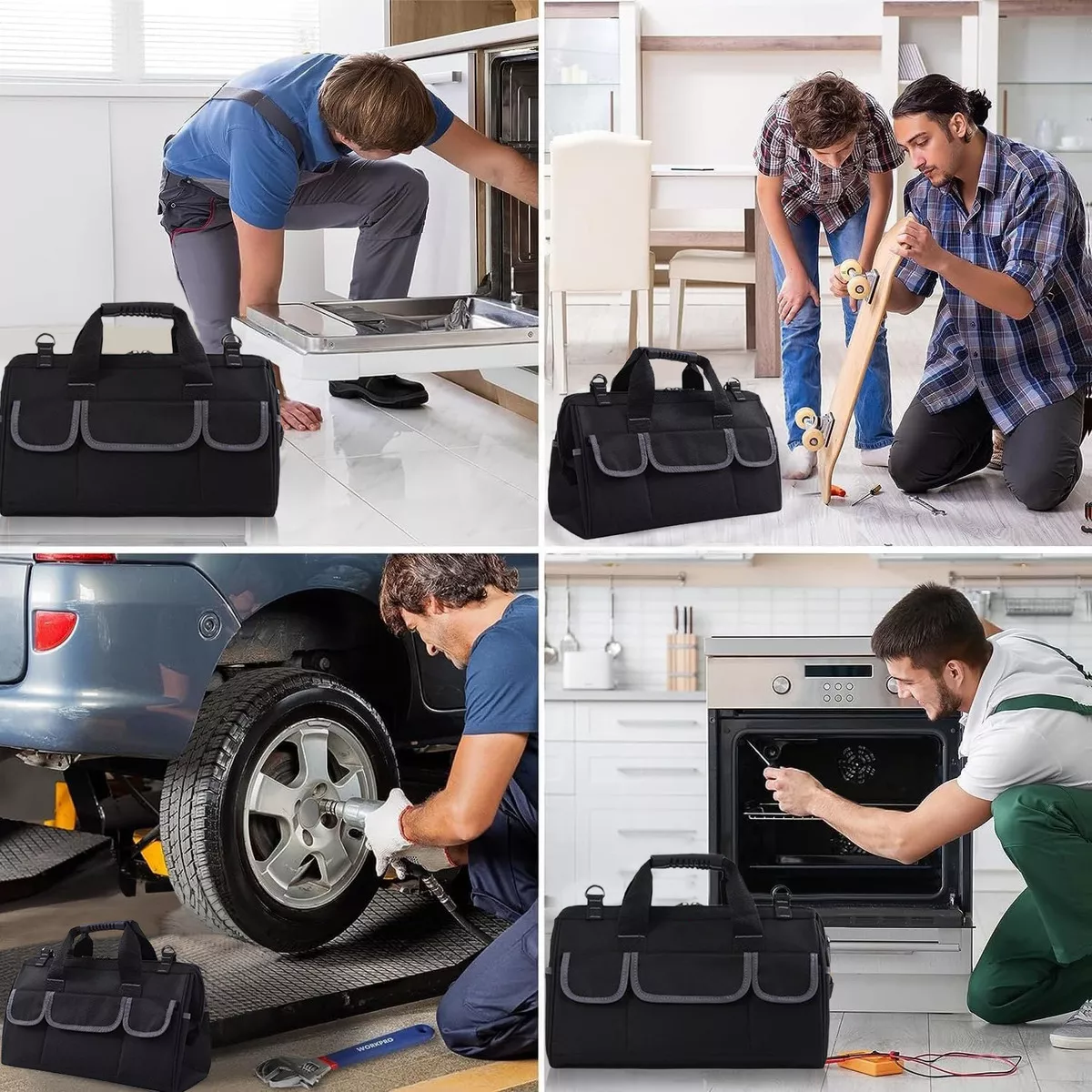 Foto 4 pulgar | Bolsa De Herramientas Mochila Electricista Multifuncional Eo Safe Imports Esi-18316 Negro