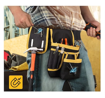 Foto 5 | Bolsas Portaherramientas Cangurera Para Electricistas, Amarillo/negro