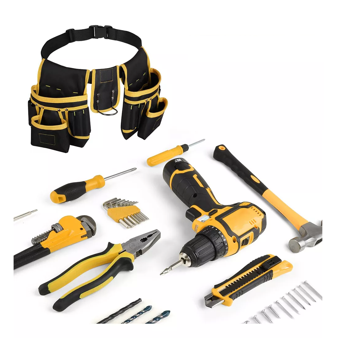 Foto 4 pulgar | Bolsas Portaherramientas Cangurera Para Electricistas, Amarillo/negro