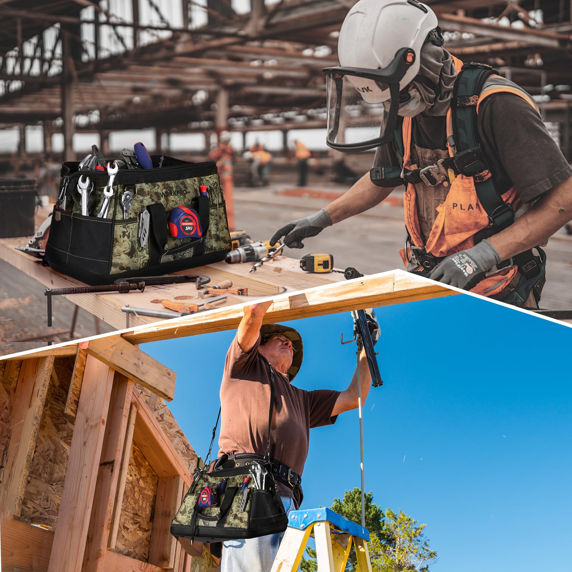Foto 6 | Bolsa De Herramientas Workpro De 16 Pulgadas De Ancho, Tela Oxford Impermeable - Venta Internacional.