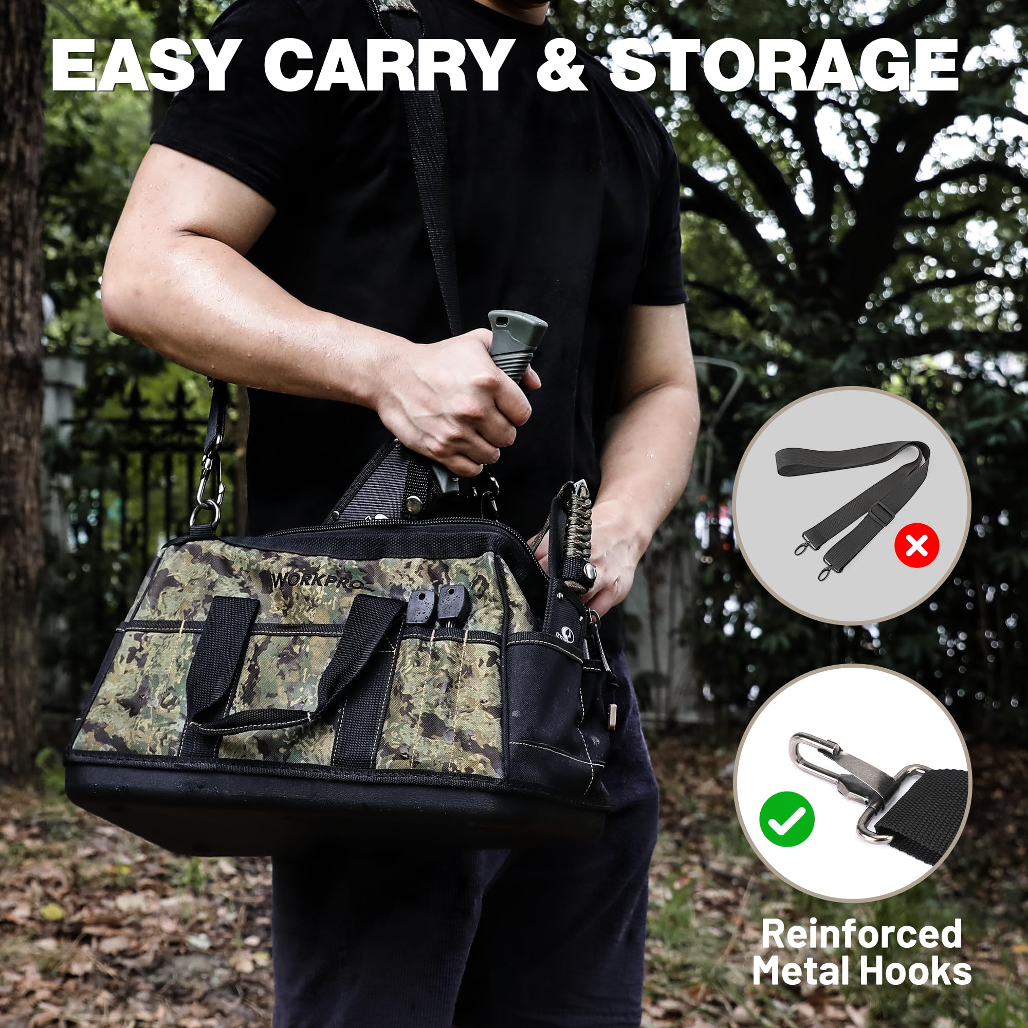 Foto 8 pulgar | Bolsa De Herramientas Workpro De 16 Pulgadas De Ancho, Tela Oxford Impermeable - Venta Internacional.