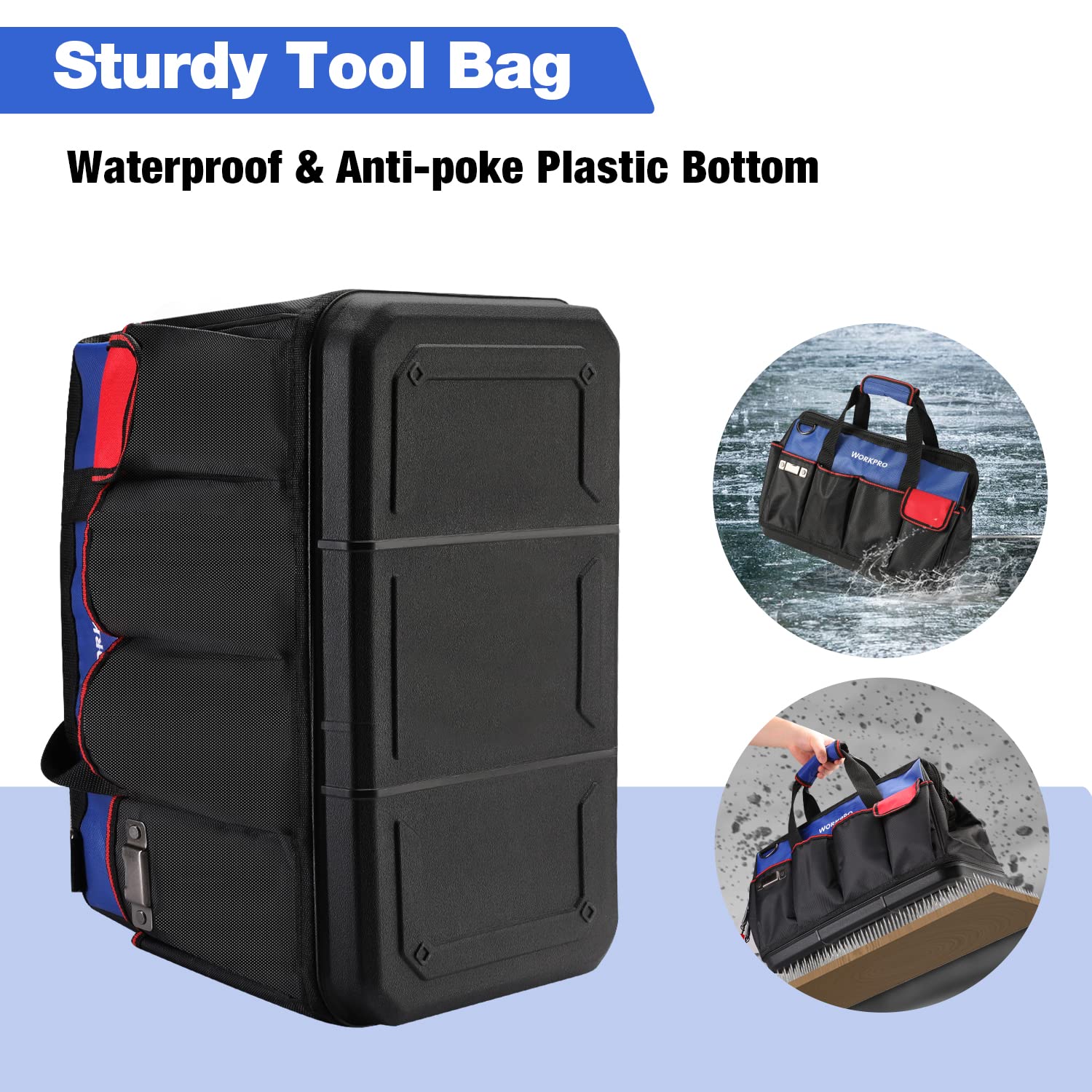 Foto 5 pulgar | Bolsa De Herramientas Workpro Impermeable De 18 Pulgadas Con 20 Bolsillos Y Correa - Venta Internacional.