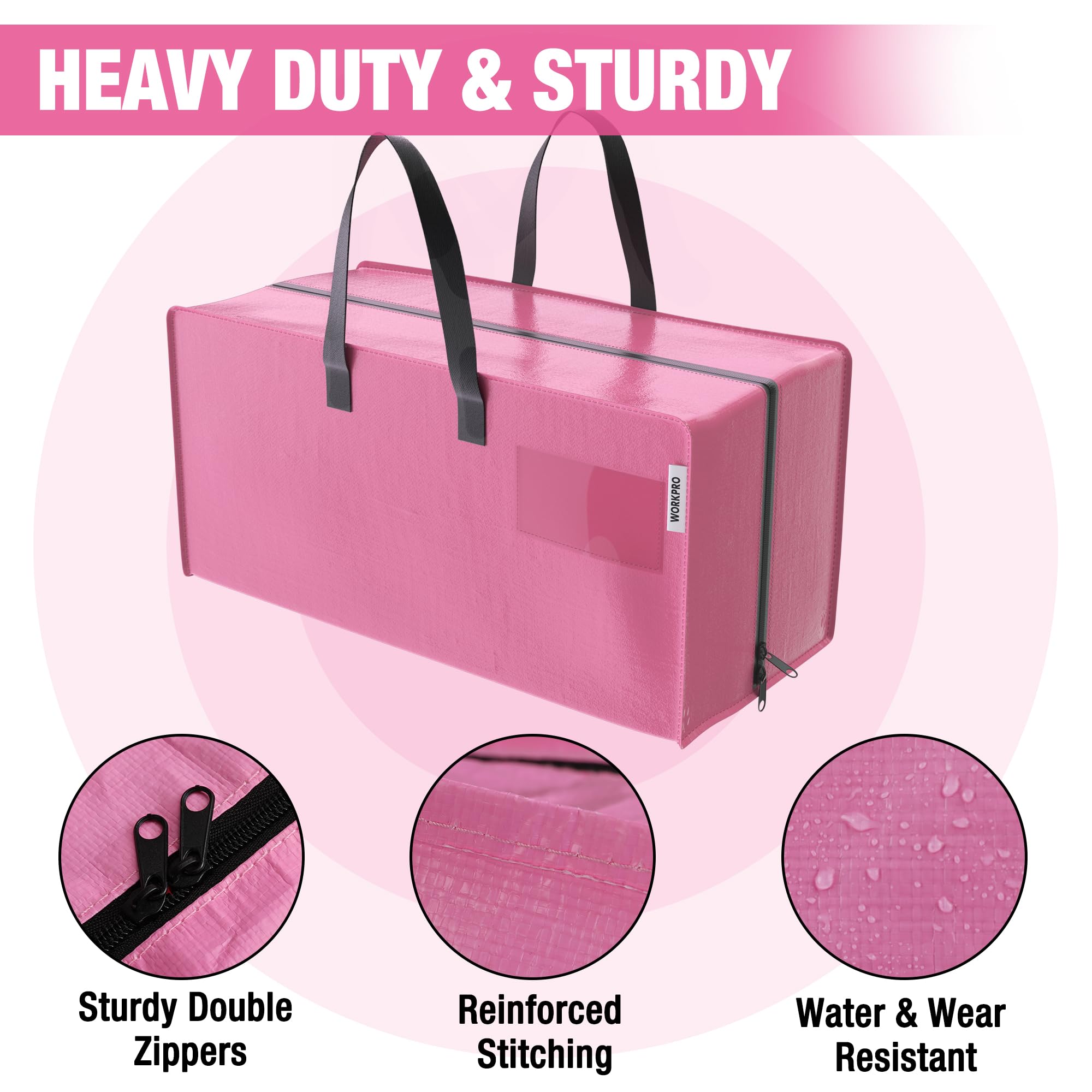 Foto 3 pulgar | Bolsas De Mudanza Workpro Extra Grandes, Paquete De 6 Con Cremalleras Y Asas - Venta Internacional.
