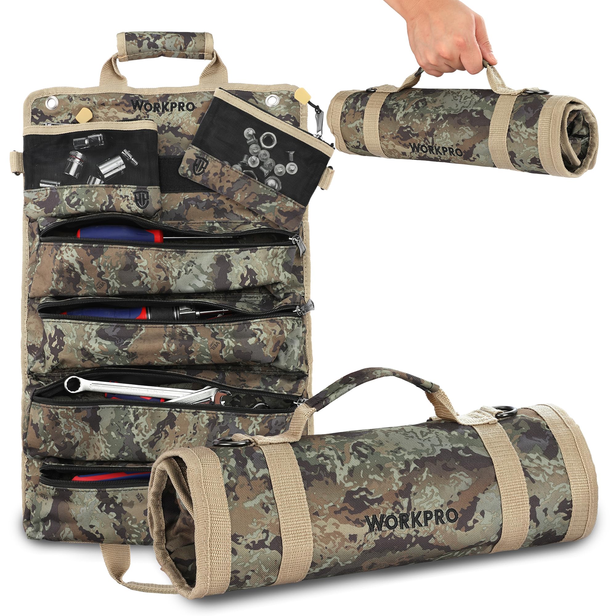 Foto 1 | Bolsa Enrollable Para Herramientas Workpro Con Bolsas Desmontables Y 6 Bolsillos - Venta Internacional.