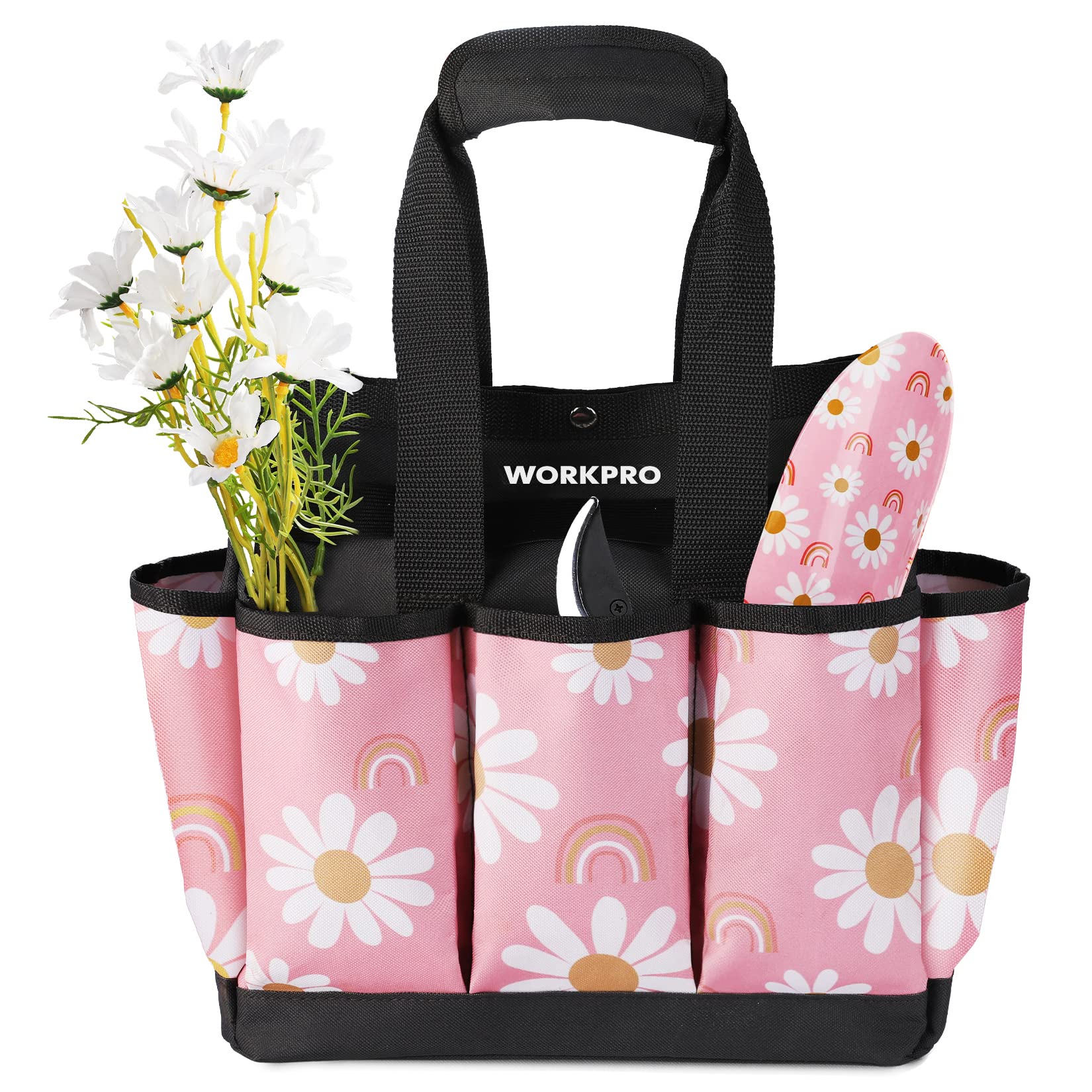 Foto 2 pulgar | Bolsa De Jardín Workpro Floral Oxford Rosa De 30 X 30 X 15 Cm - Venta Internacional.