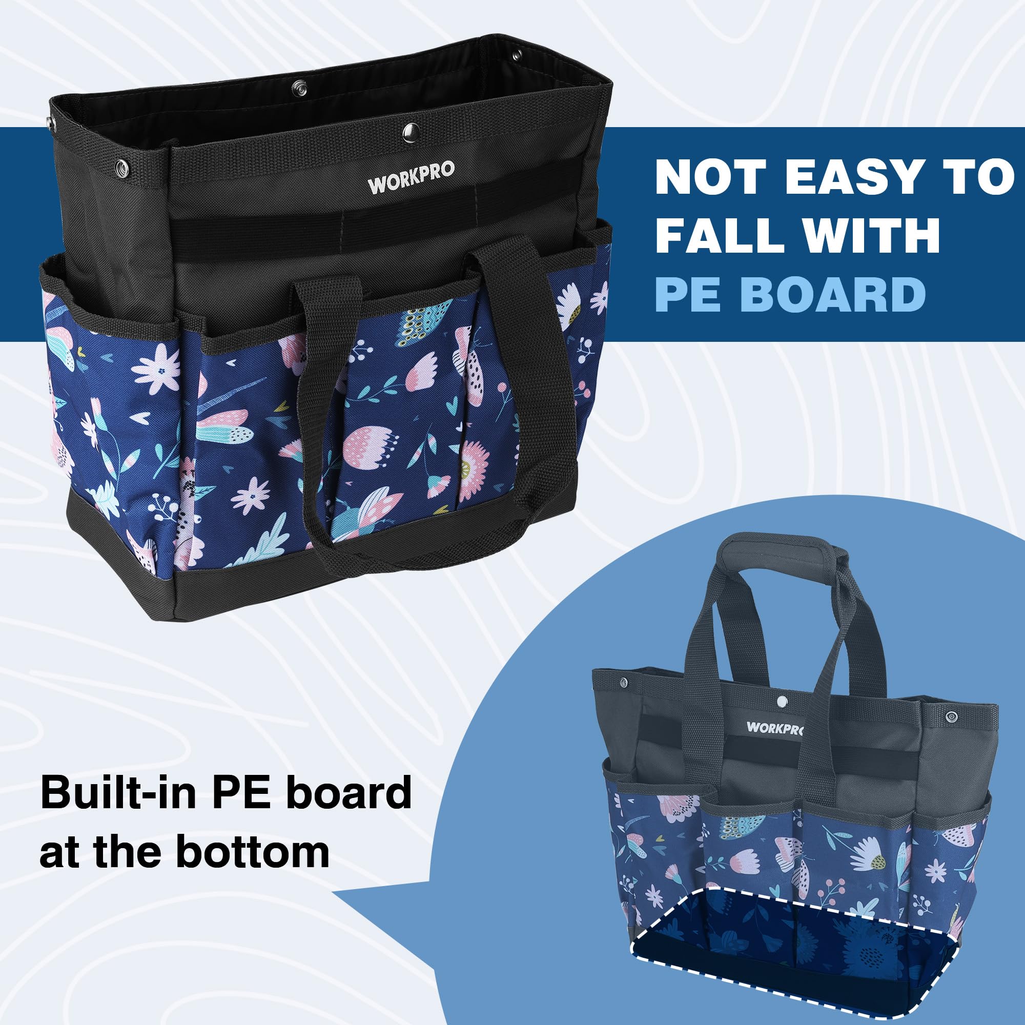 Foto 4 | Bolsa Para Herramientas De Jardín Workpro, 9 Bolsillos, Oxford Heavy Duty, Azul - Venta Internacional.