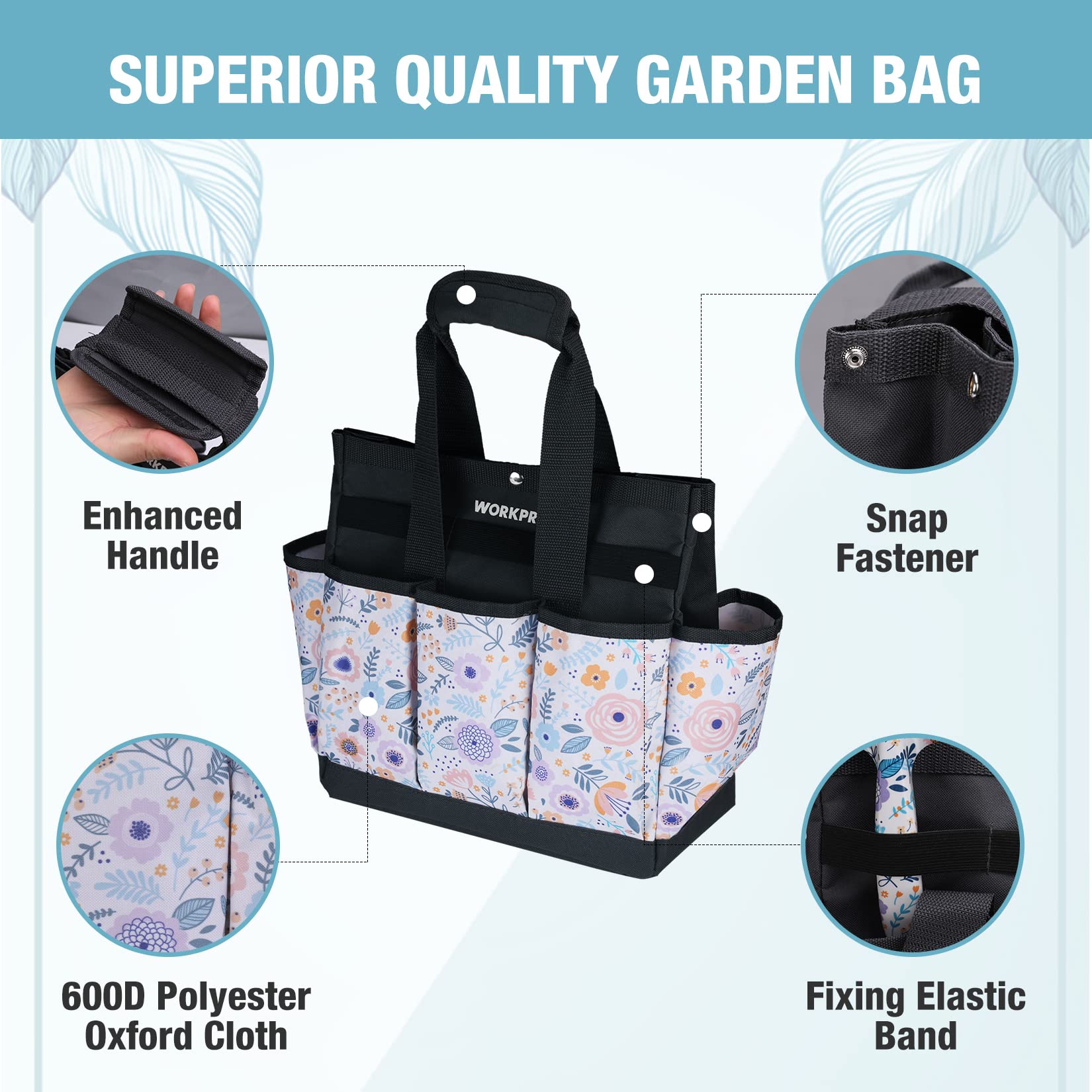 Foto 4 pulgar | Bolsa Para Herramientas De Jardín Workpro De 9 Bolsillos, Oxford, Muy Resistente, 12 X 12 X 6 Cm - Venta Internacional.