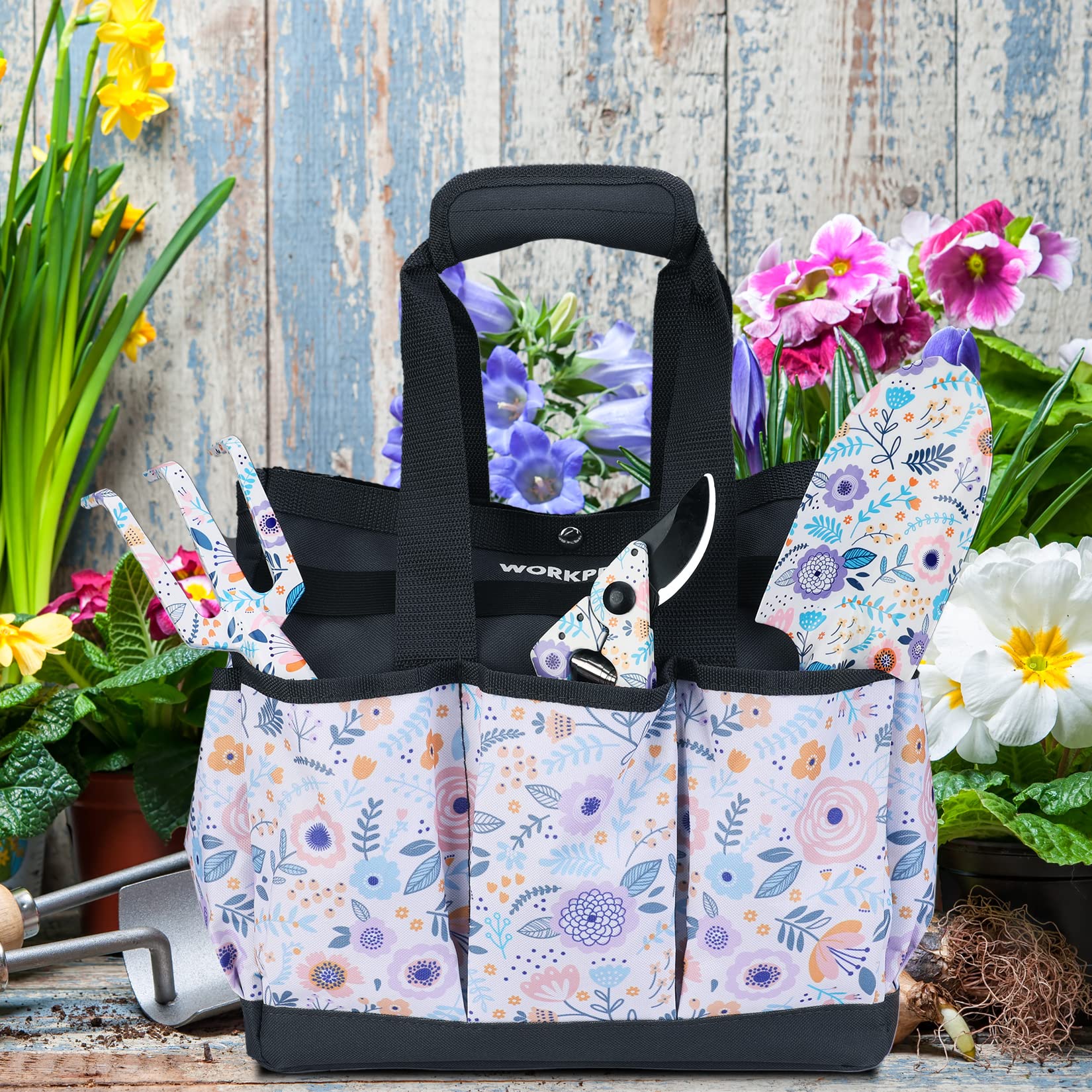 Foto 7 | Bolsa Para Herramientas De Jardín Workpro De 9 Bolsillos, Oxford, Muy Resistente, 12 X 12 X 6 Cm - Venta Internacional.