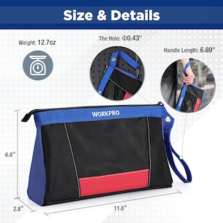 Foto 2 | Paquete de 2 Bolsas para Herramientas Workpro 12 con Cremallera - Venta Internacional