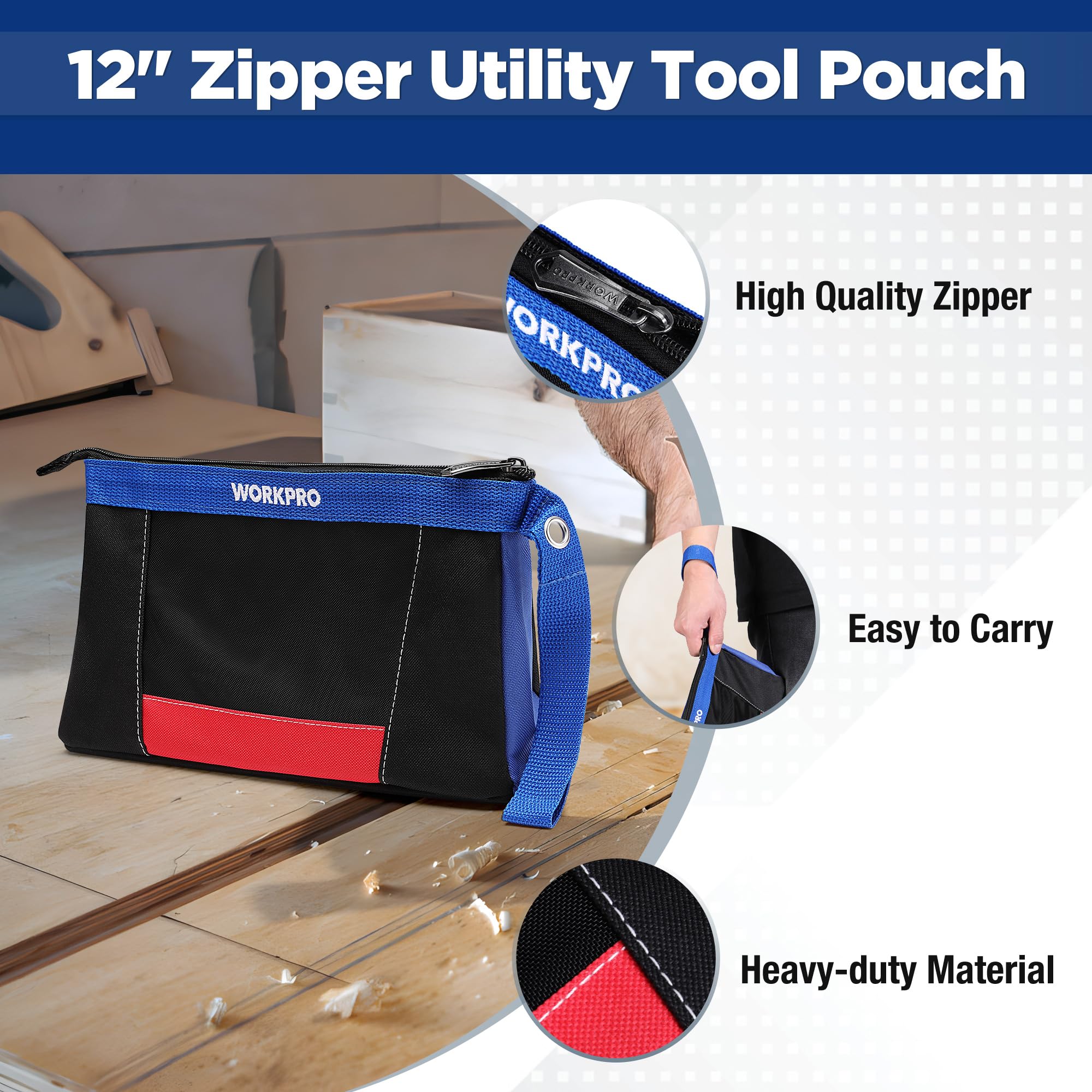 Foto 4 pulgar | Paquete de 2 Bolsas para Herramientas Workpro 12 con Cremallera - Venta Internacional