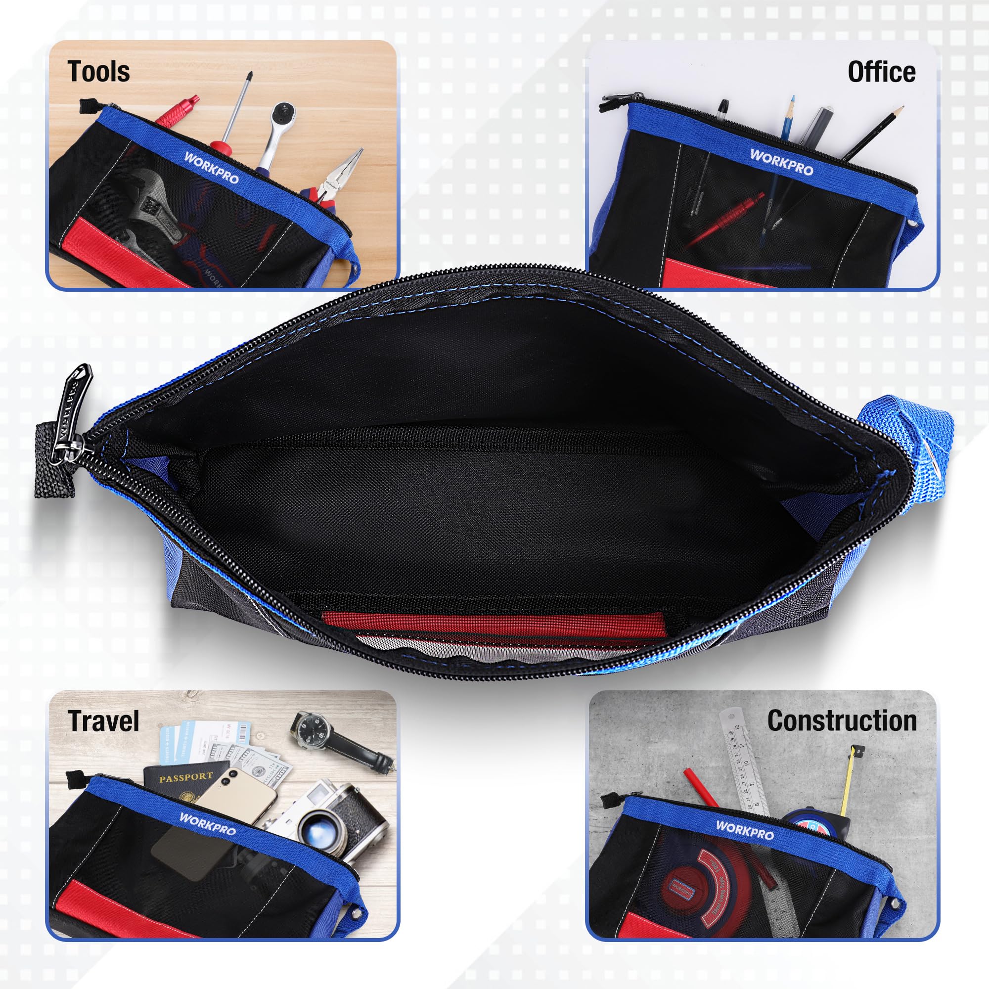 Foto 5 pulgar | Paquete de 2 Bolsas para Herramientas Workpro 12 con Cremallera - Venta Internacional