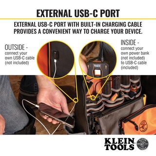 Foto 5 | Mochila Para Herramientas Klein Tools 62482 Tool-station Pro 27 Bolsillos - Venta Internacional.