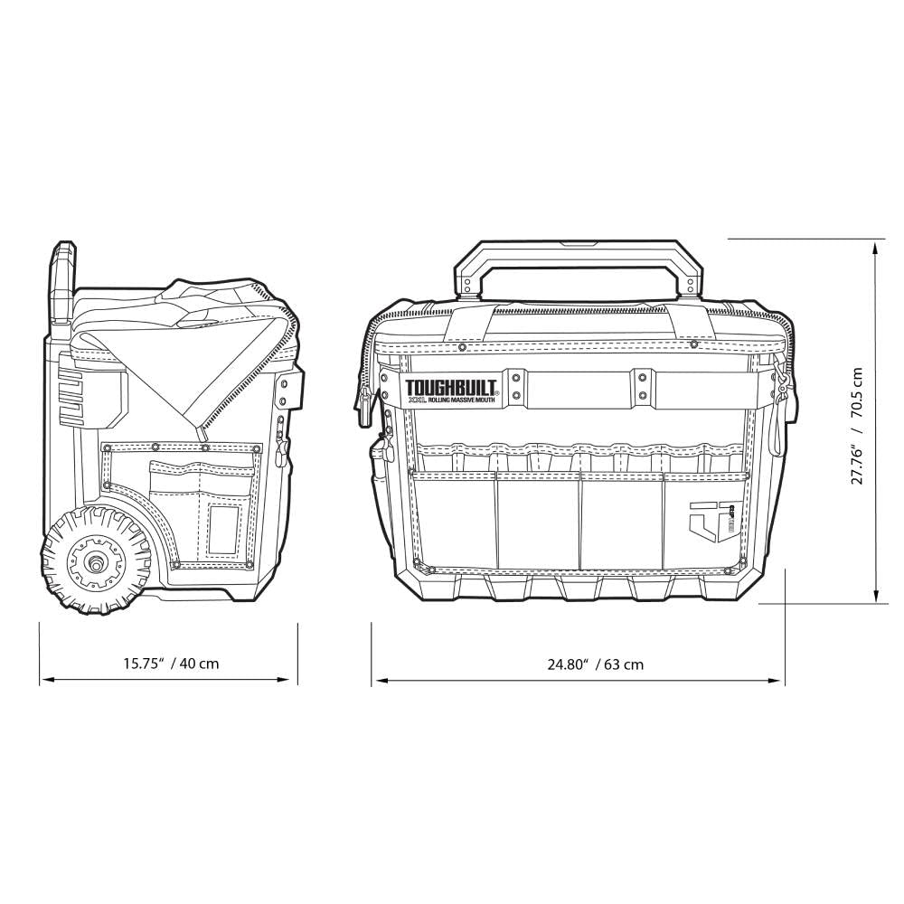 Foto 4 pulgar | Bolsa Enrollable Para Almacenamiento De Herramientas Toughbuilt, Tamaño Xxl, Boca Maciza, Negra - Venta Internacional.