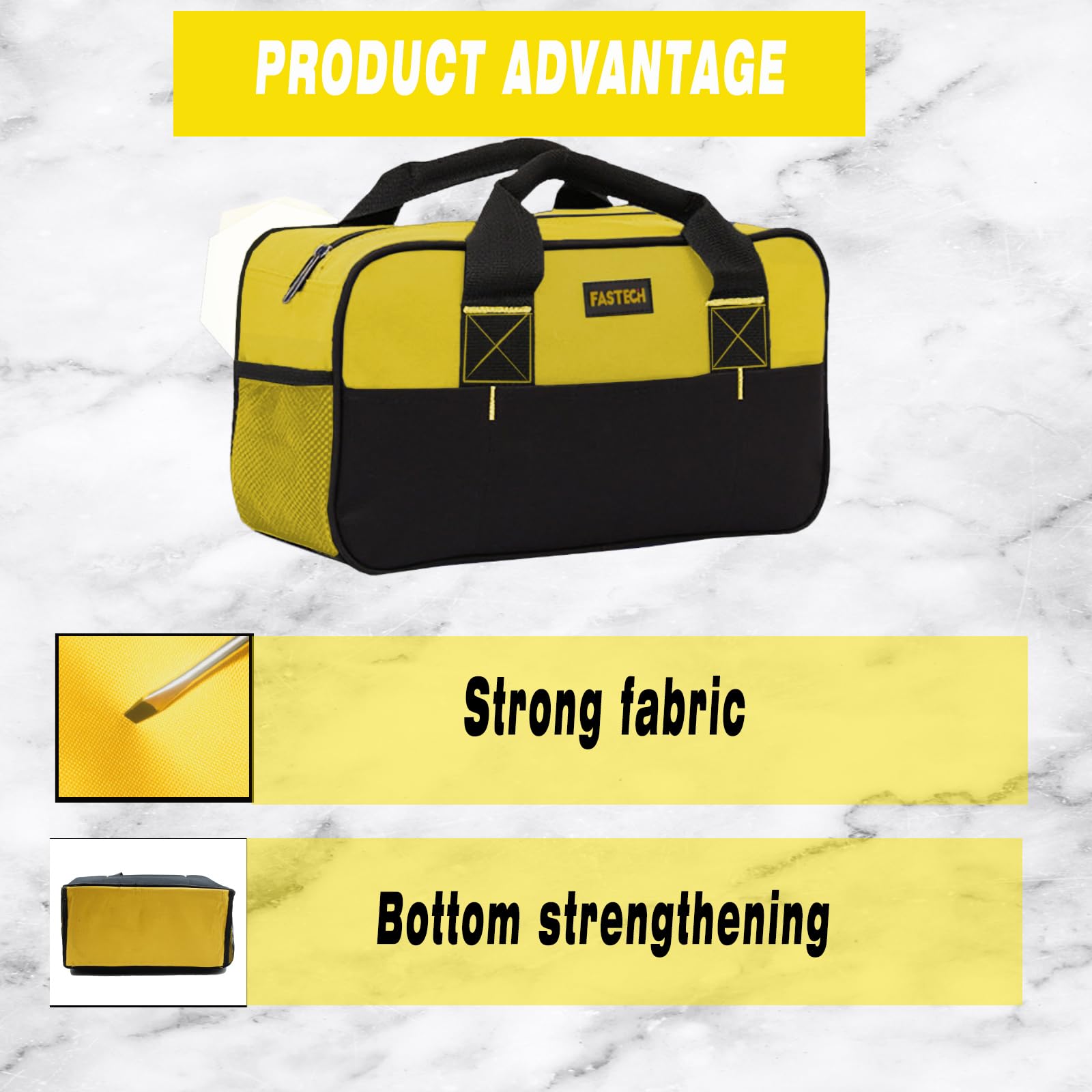 Foto 4 pulgar | Bolsa Organizadora De Herramientas Fastech Impermeable De 14 Pulgadas, Amarilla - Venta Internacional.