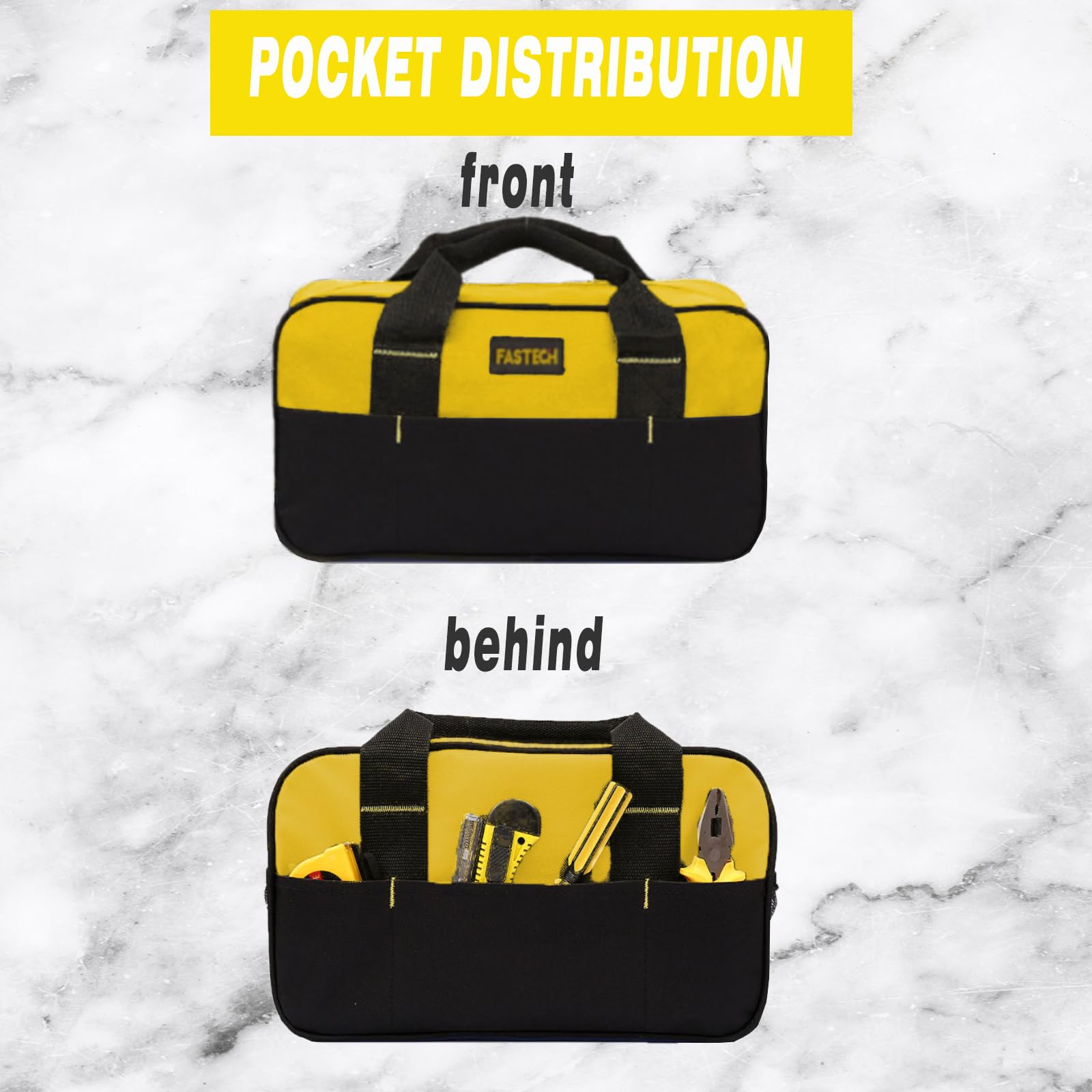 Foto 5 | Bolsa Organizadora De Herramientas Fastech Impermeable De 14 Pulgadas, Amarilla - Venta Internacional.