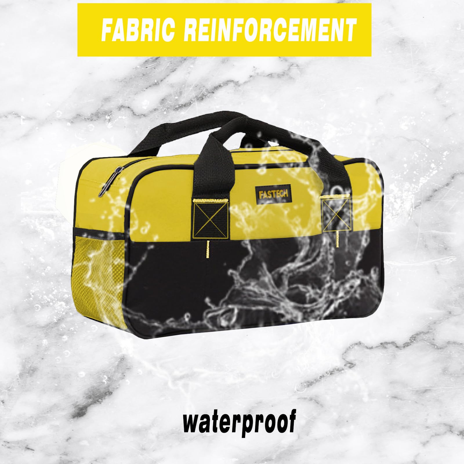Foto 7 pulgar | Bolsa Organizadora De Herramientas Fastech Impermeable De 14 Pulgadas, Amarilla - Venta Internacional.