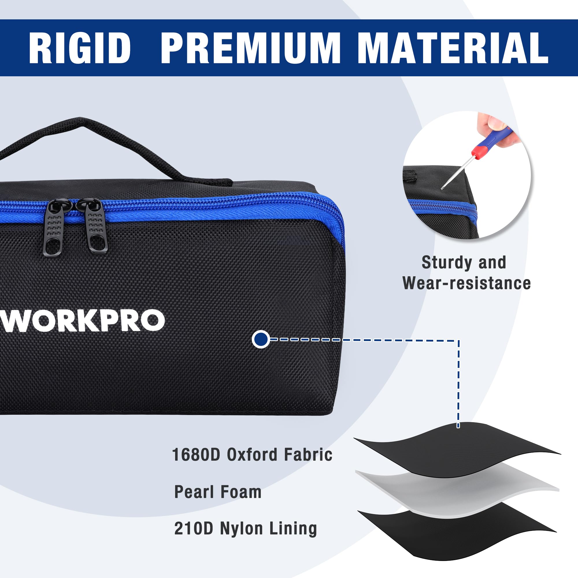 Foto 5 pulgar | Bolsa De Herramientas Workpro 10 Utility, Boca Ancha, Resistente, Paquete De 3 - Venta Internacional.