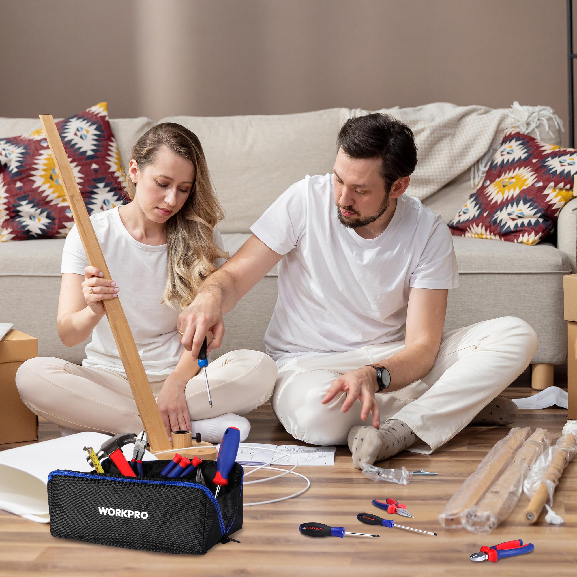Foto 7 | Bolsa De Herramientas Workpro 10 Utility, Boca Ancha, Resistente, Paquete De 3 - Venta Internacional.