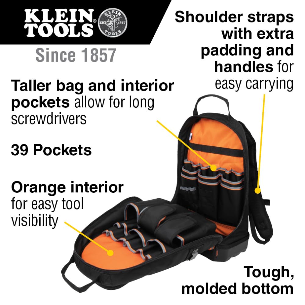 Foto 4 pulgar | Mochila Klein Tools Extra Storage Negra Grande - Venta Internacional.