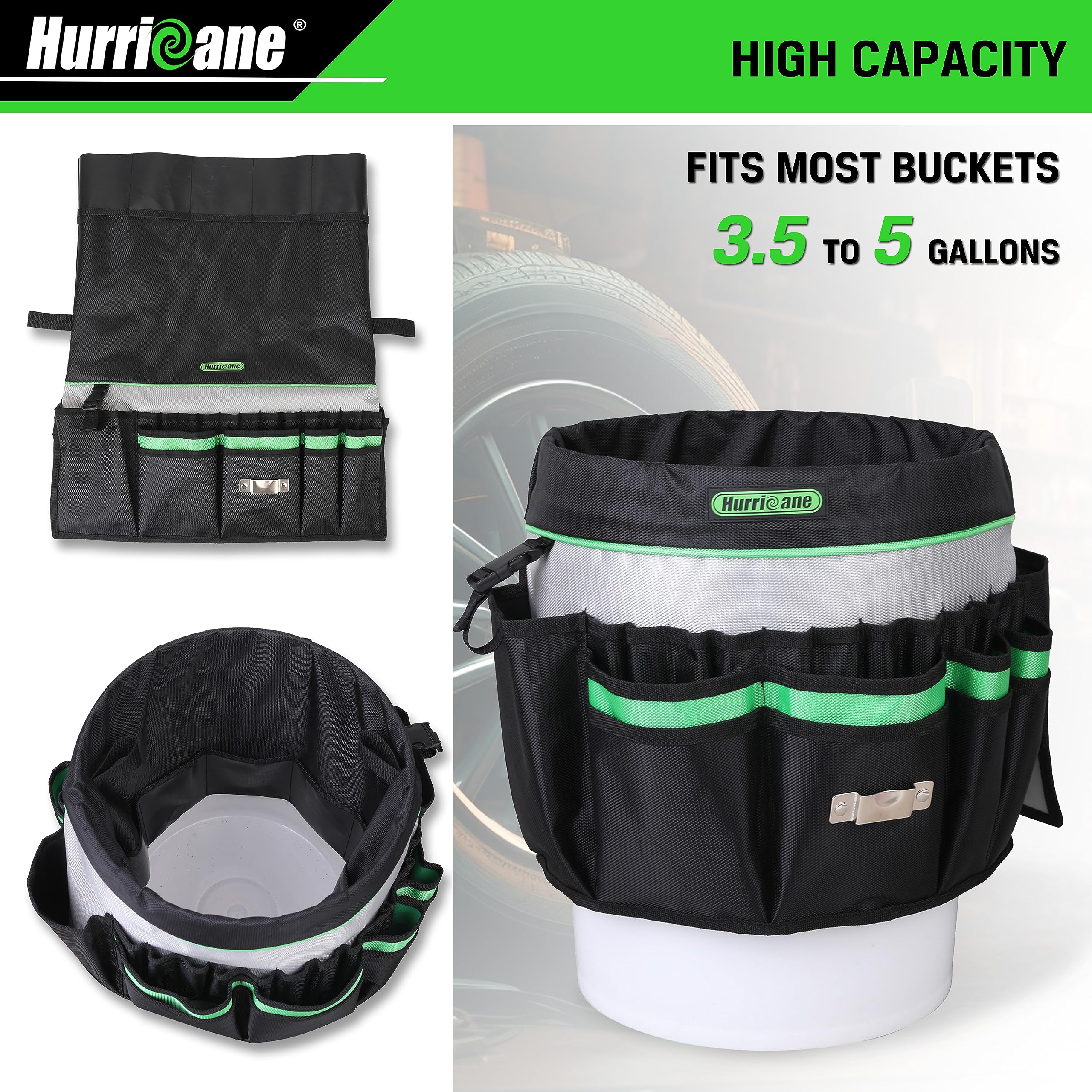 Foto 5 pulgar | Organizador De Bolsas Para Herramientas Hurricane, Balde De 5 Galones Con 52 Bolsillos - Venta Internacional.