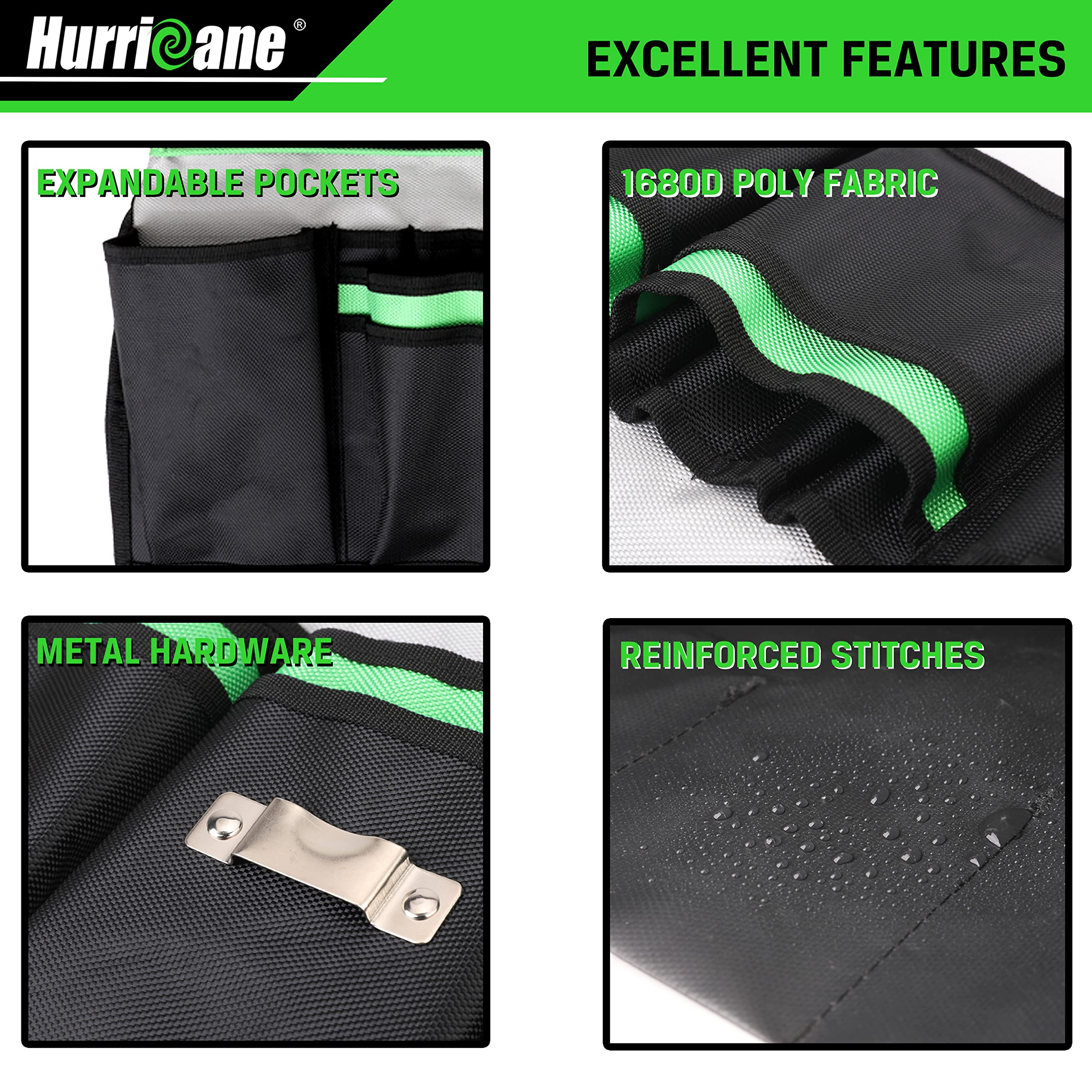 Foto 6 pulgar | Organizador De Bolsas Para Herramientas Hurricane, Balde De 5 Galones Con 52 Bolsillos - Venta Internacional.