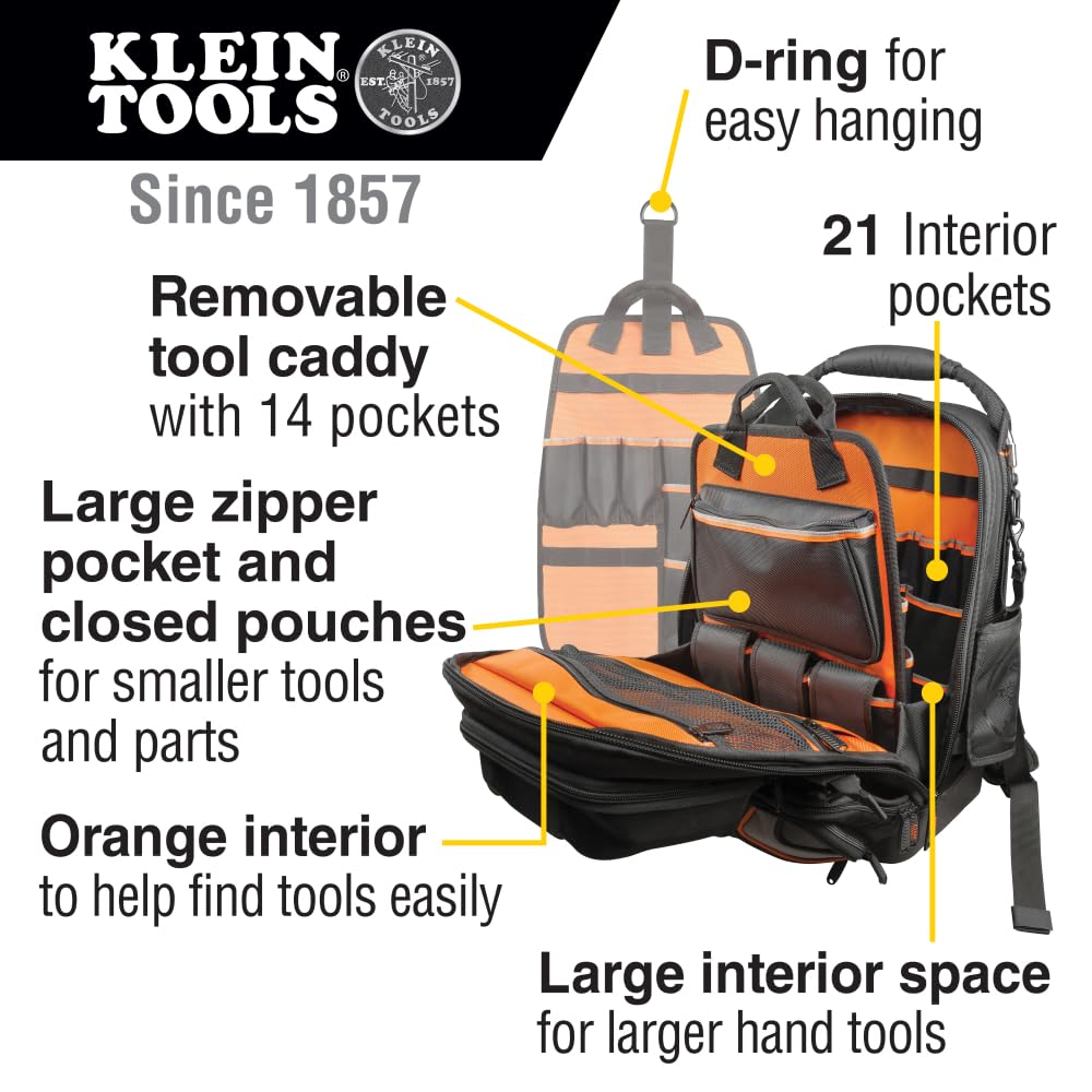 Foto 3 pulgar | Mochila Para Herramientas Klein Tools 55485 Con 48 Bolsillos - Venta Internacional.