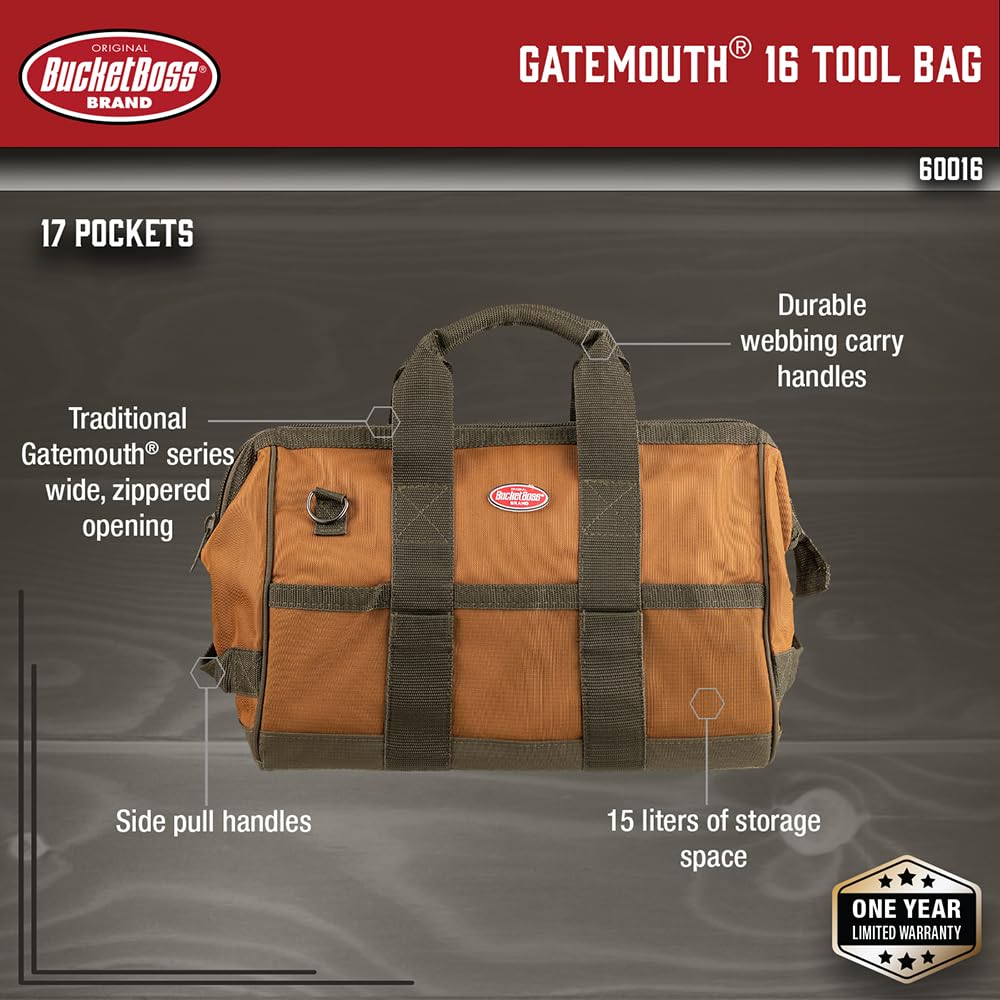 Foto 3 pulgar | Bolsa Para Herramientas Bucket Boss Gatemouth 16 60016 15l Marrón - Venta Internacional.