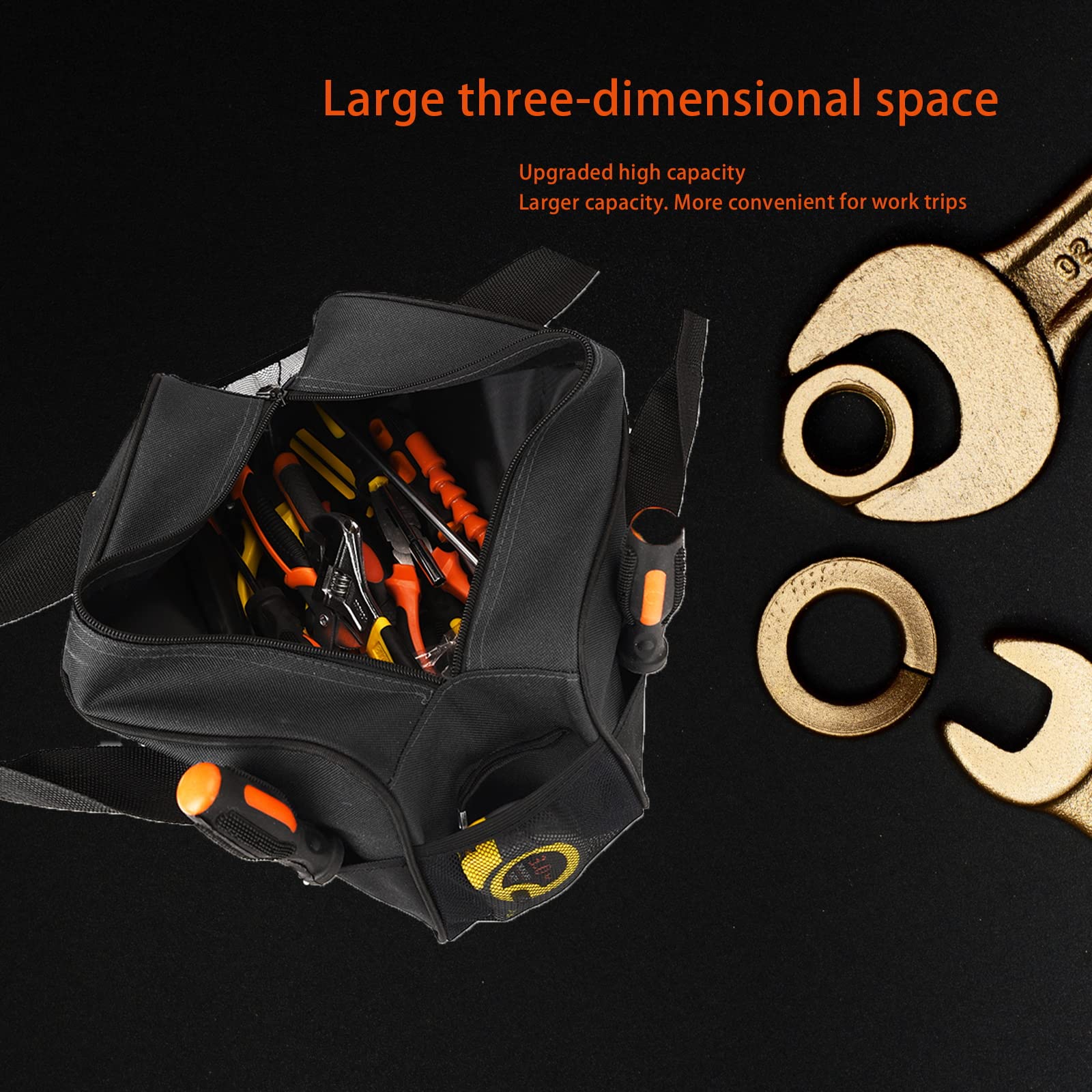 Foto 6 pulgar | Bolsa De Herramientas Fastech De Tela Oxford Impermeable De Boca Ancha De 14 Pulgadas - Venta Internacional.