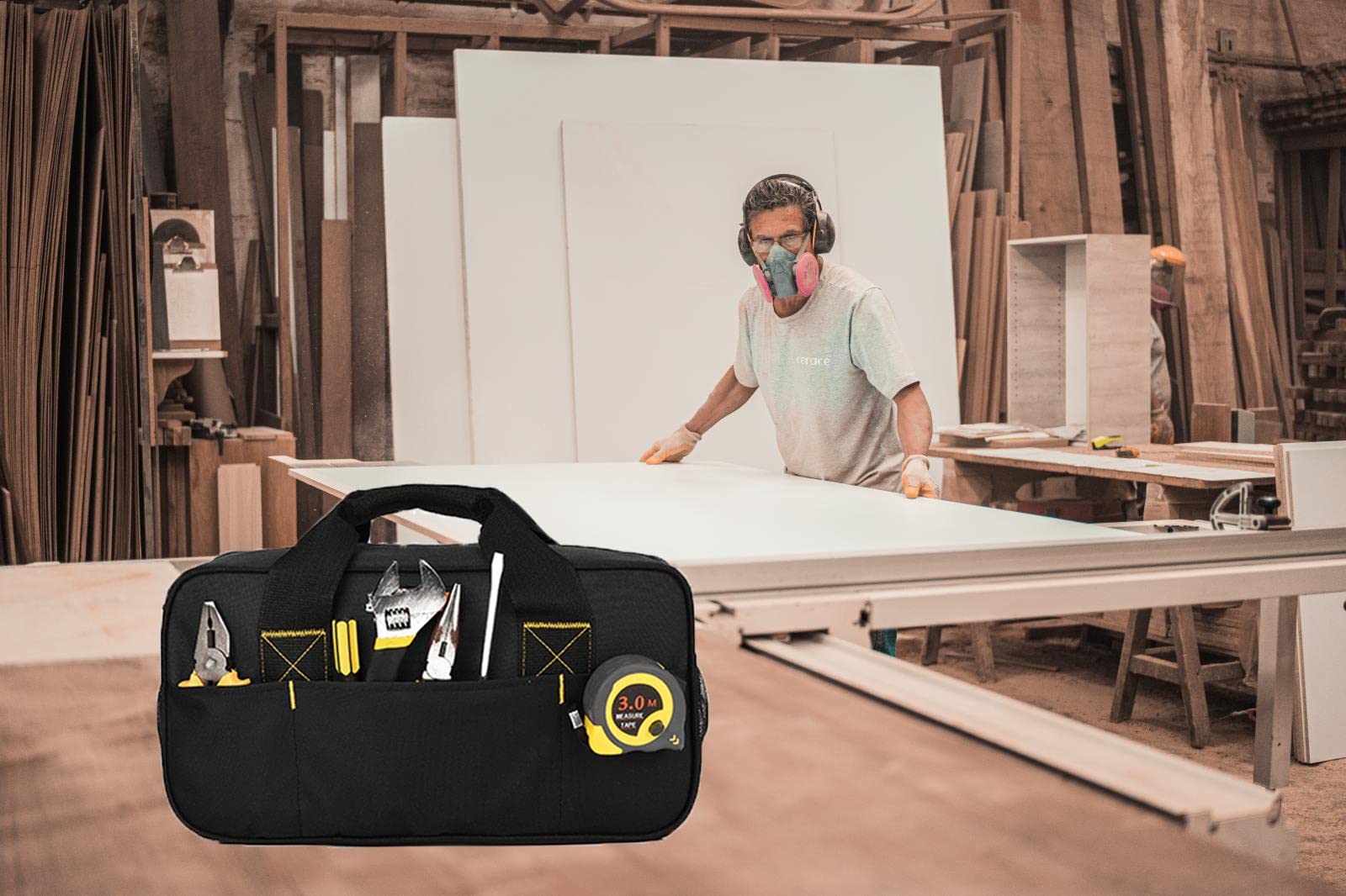 Foto 6 | Bolsa De Herramientas Fastech De Tela Oxford Impermeable De Boca Ancha De 14 Pulgadas - Venta Internacional.