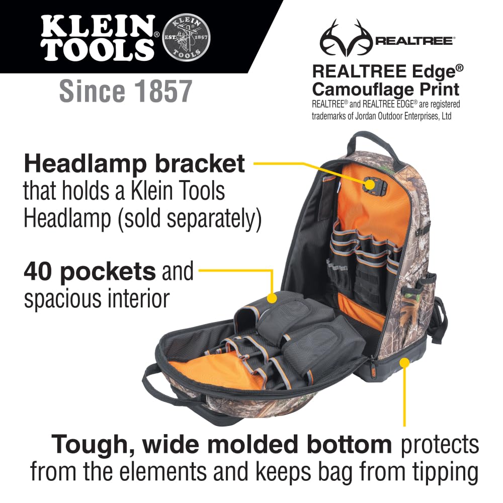 Foto 3 pulgar | Mochila Para Herramientas Klein Tools 62800bpcamo Tradesman Pro Con 40 Bolsillos - Venta Internacional.