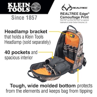 Foto 2 | Mochila Para Herramientas Klein Tools 62800bpcamo Tradesman Pro Con 40 Bolsillos - Venta Internacional.