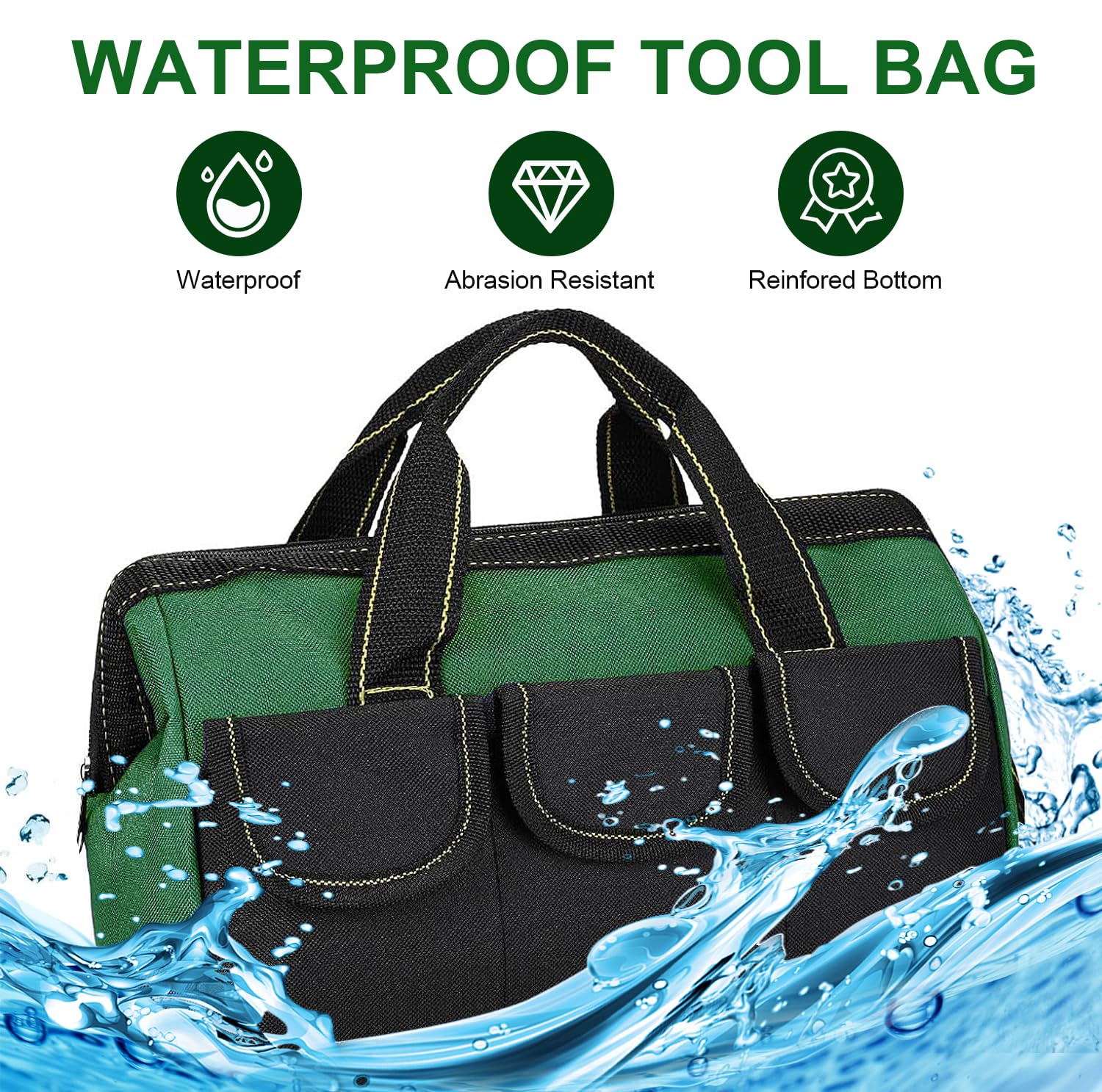 Foto 4 pulgar | Bolsa De Herramientas Genérica, Robusta, De Boca Ancha, 16 Pulgadas, Impermeable, Verde - Venta Internacional.