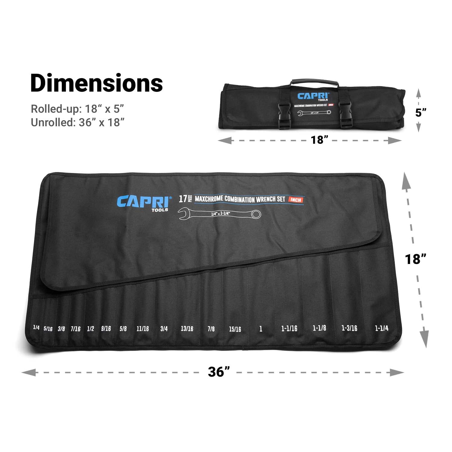 Foto 7 pulgar | Funda Enrollable Capri Tools Sae Con 17 Bolsillos, Color Negro - Venta Internacional.