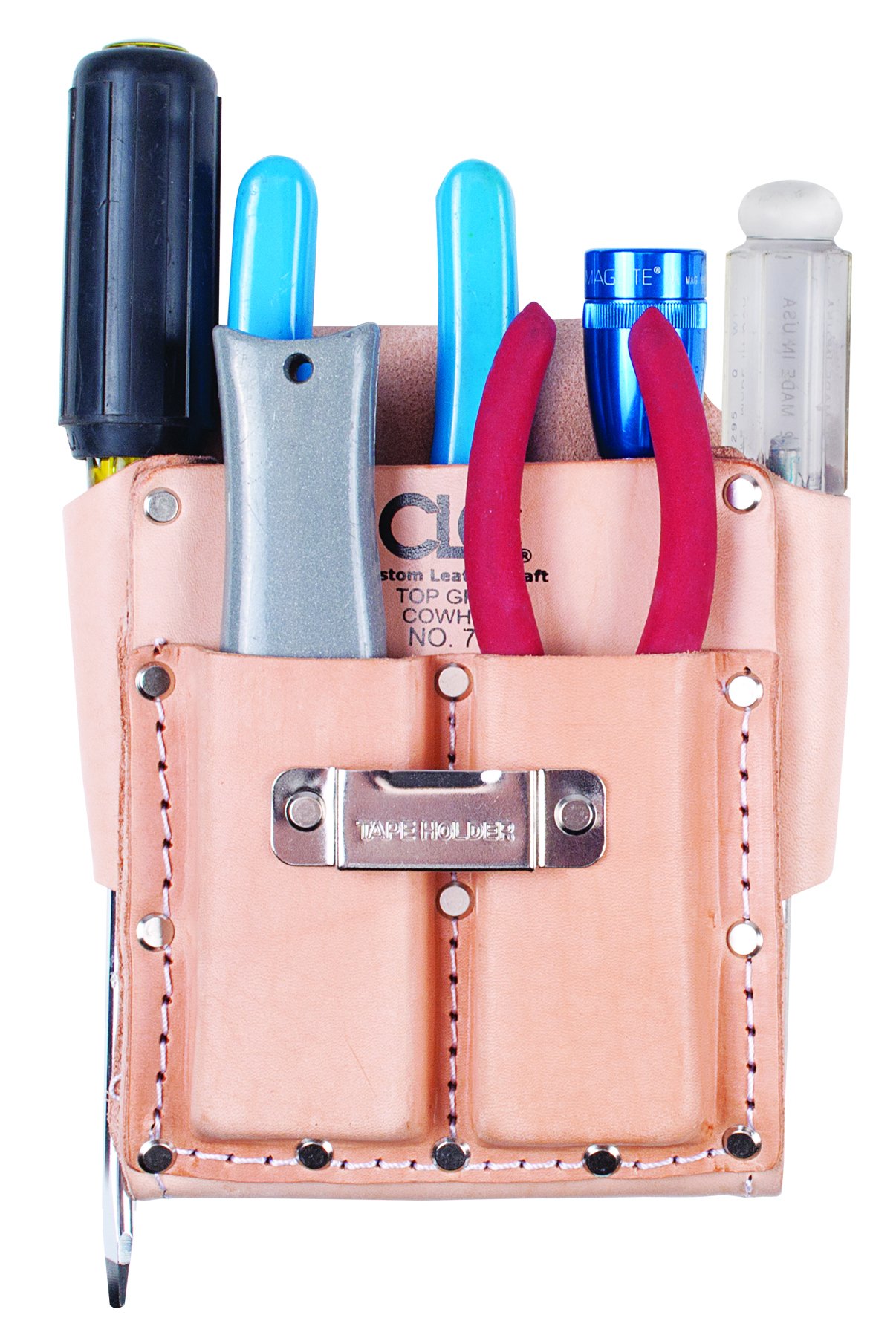 Foto 6 pulgar | Funda Para Herramientas Custom Leathercraft 700 Heavy Duty Con 5 Bolsillos, Color Canela - Venta Internacional.