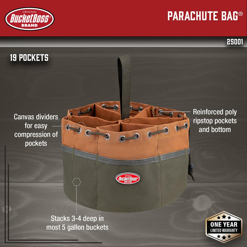 Foto 3 pulgar | Bolsa Para Piezas Pequeñas Bucket Boss Paracaídas Bag Brown 25001 - Venta Internacional.