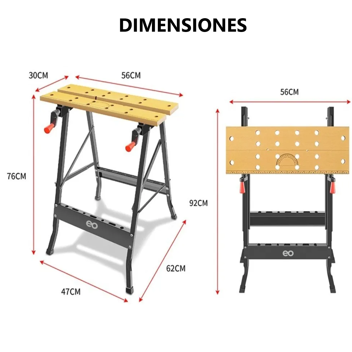 Foto 4 pulgar | Mesa De Trabajo Plegable Para Carpintería Y Consola Pequeña Eo Safe Imports Esi-18765 Multicolor