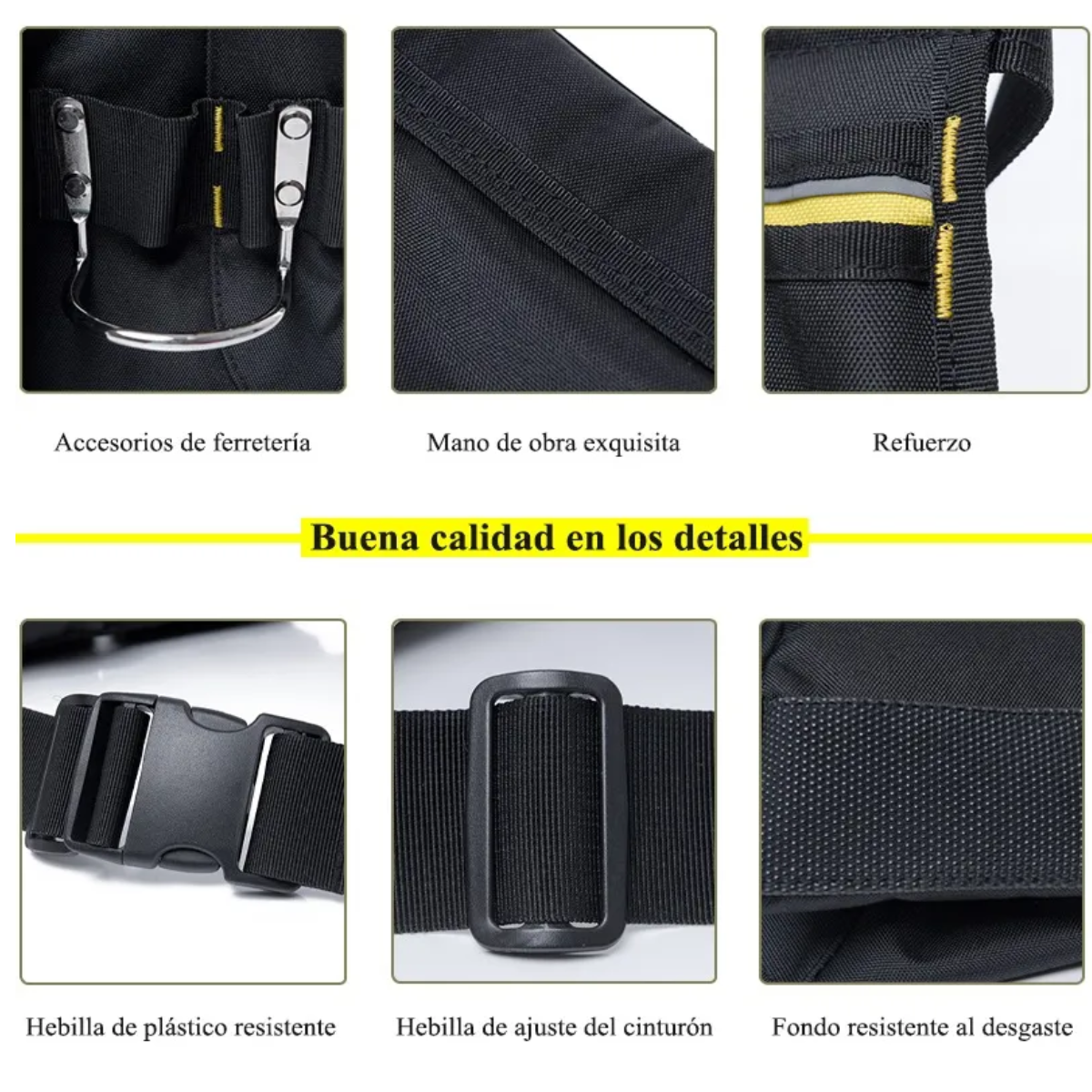 Foto 4 pulgar | Cinturón Y Porta Herramientas Con Bolsas Portaherramientas Eo Safe Imports Esi-18769 Negro