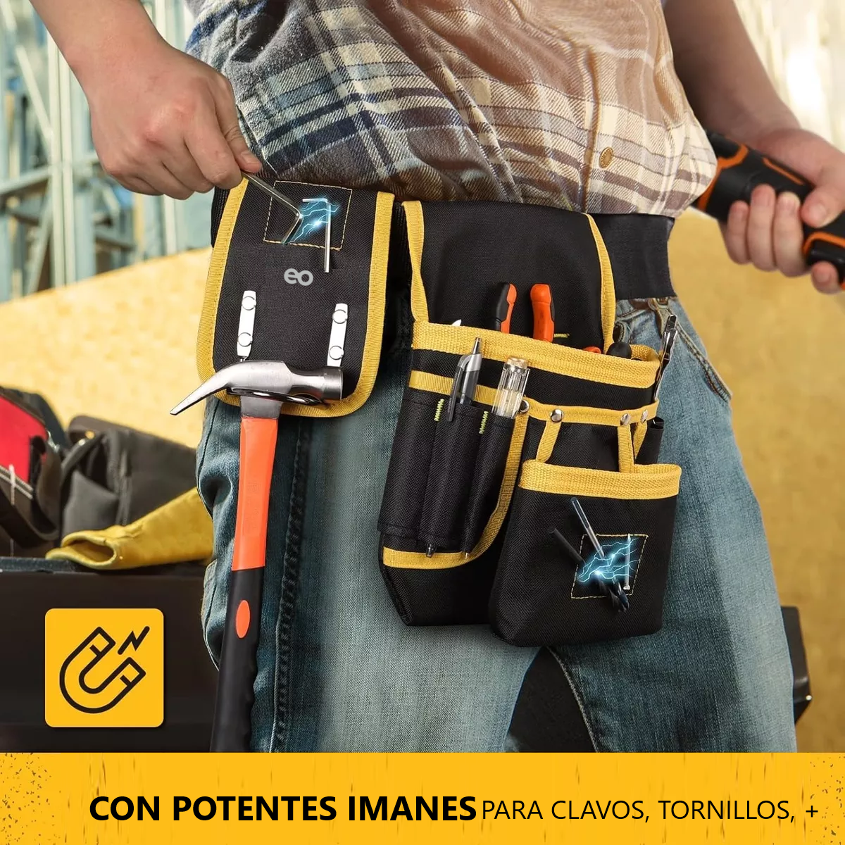 Foto 3 pulgar | Bolsa Portaherramientas Cangurera Para Electricistas Eo Safe Imports Esi-18768 Multicolor